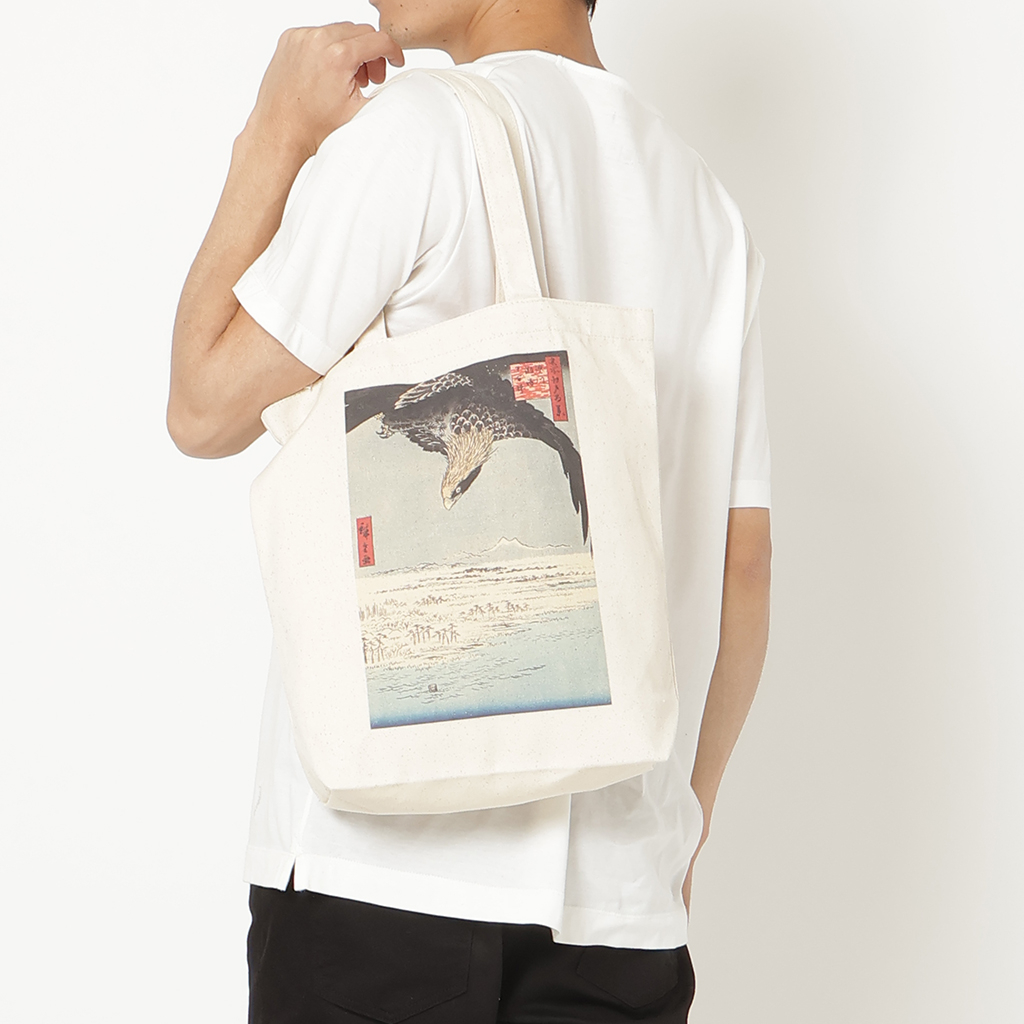 トートバッグ 9084 [Palette Pop パレットポップ] 浮世絵 錦絵 和風 名画 葛飾北斎 歌川広重 東洲斎写楽 一楽亭栄水 喜多川歌麿 楊洲周延 A4 帆布 男女兼用 メンズ レディース エコバッグ 買い物バッグ L 名所江戸百景深川洲崎十万坪