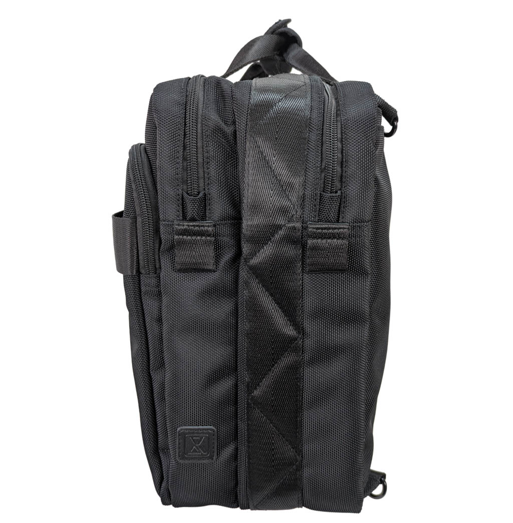 SANDGLASS｜キャリーオン機能 B4対応 2層ビジネスバッグ 大容量 多機能 撥水 リュック 手持ち ビジネスリュック PC タブレット収納 出張 サンドグラス ブラック 3G01