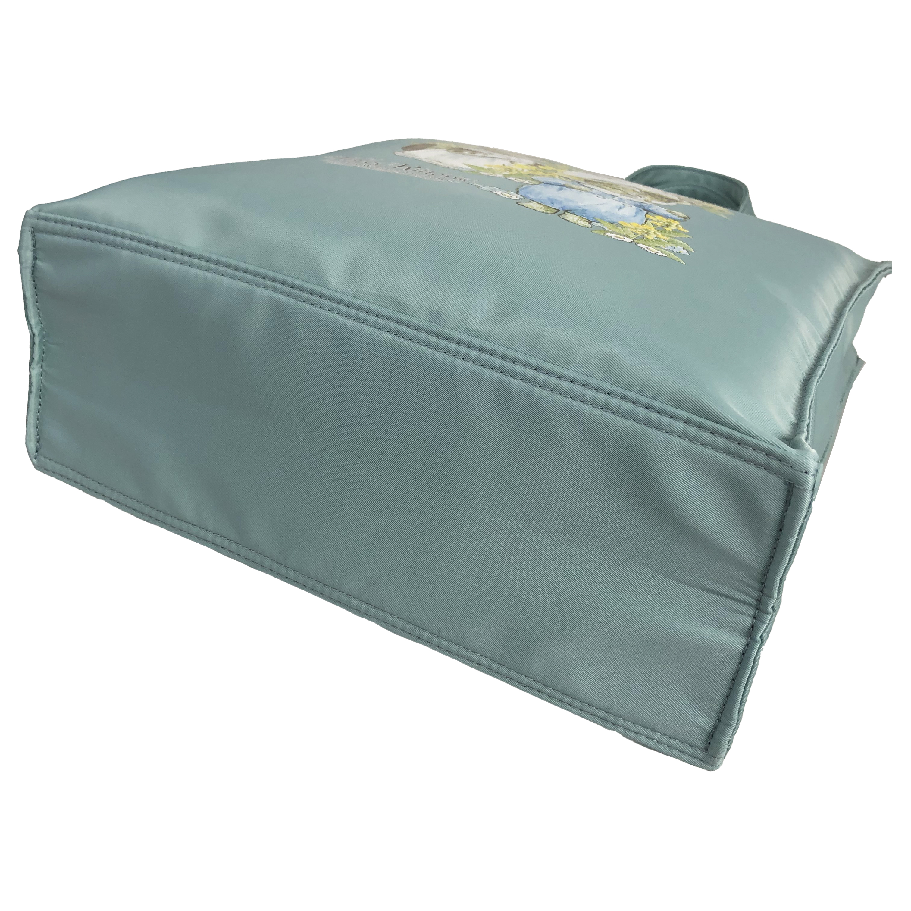  [ピータ―ラビット (ＴＭ )] A4サイズ対応 トートバッグ ハンドバッグ サブバッグ 手持ちタイプ 撥水 ポケット充実 ファスナー付き 大人 上品 かわいい レディース PETERRABBIT(ＴＭ) うさぎ ねこ レッスンバッグ 買い物 お稽古 習い事 縦型トート 0635　02グリーン ThreeKittens