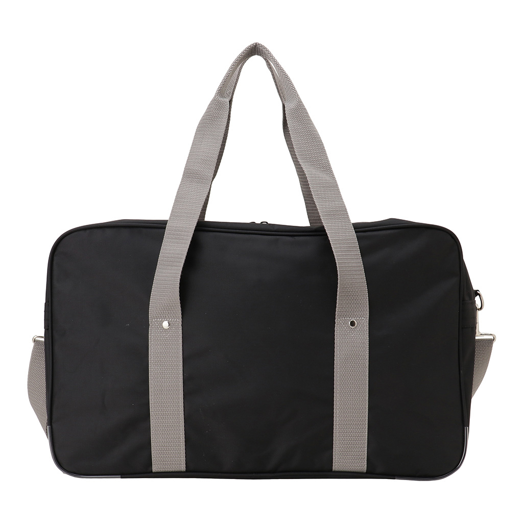 [A.O.T エーオーティー]  A4対応 2WAY スクールバッグ スクバ ファスナー ナイロン 男女兼用 学校 通学かばん 学生 生徒 バッグ 黒×灰 ブラック×グレー 3308