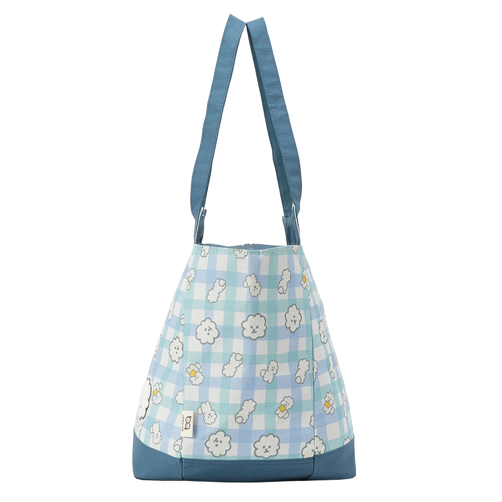 保冷バッグ トートバッグ 4WH8 [mama fiore マーマフィオーレ] Picoteeシリーズ ピコティ 保温保冷 もふもふ 犬 チェック柄 大容量 レジャー レディース グリーン