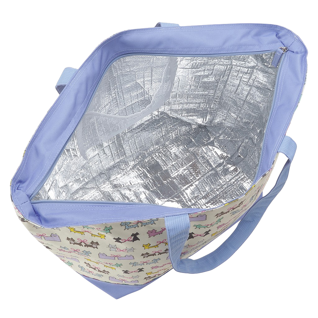 保冷バッグ トートバッグ 4WG7 [mama fiore マーマフィオーレ] Picoteeシリーズ ピコティ 保温保冷 ネコドット 大容量 レジャー キャンプ レディース ブルー