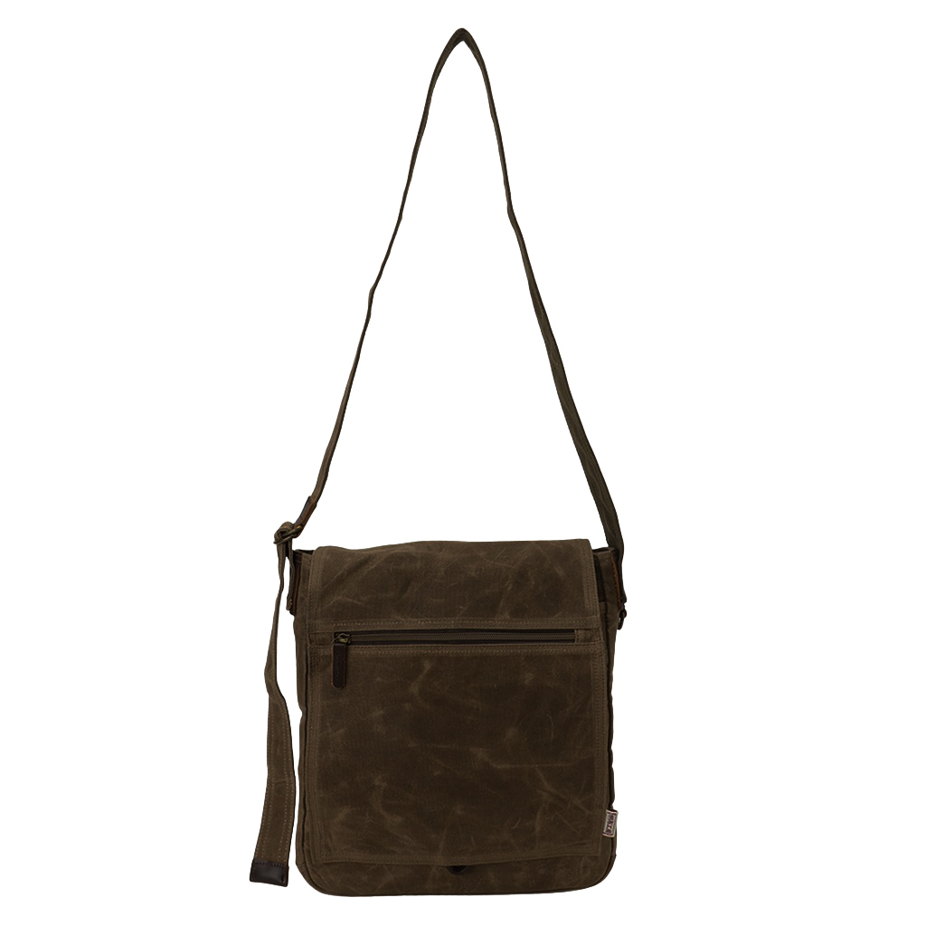 帆布工房 HUSKYII シリーズ 全３色 | A4対応 帆布ショルダーバッグ パラフィン加工 撥水 天然素材 帆布 キャンバス 旅行 通学 男女兼用 タブレット カーキ 3X26