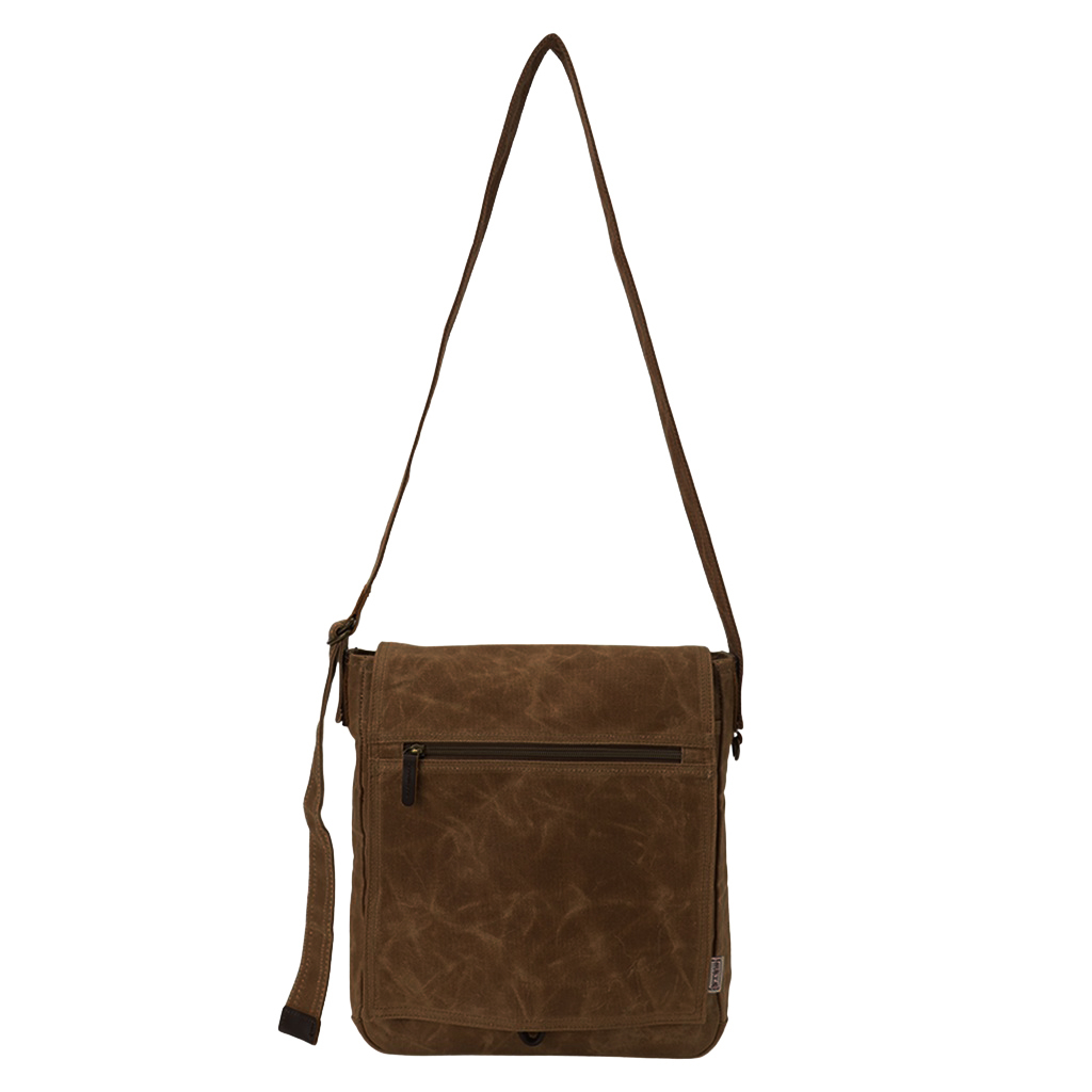 帆布工房 HUSKYII シリーズ 全３色 | A4対応 帆布ショルダーバッグ パラフィン加工 撥水 天然素材 帆布 キャンバス 旅行 通学 男女兼用 頑丈 タブレット 茶 ブラウン 3X26