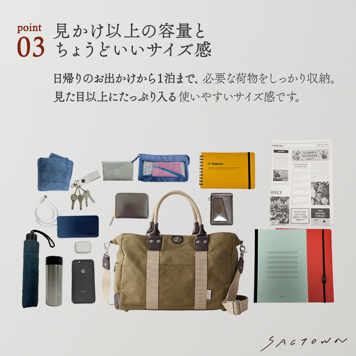 帆布工房  TRIPLINEシリーズ | ボストンバッグ (S)  全3色 3X82