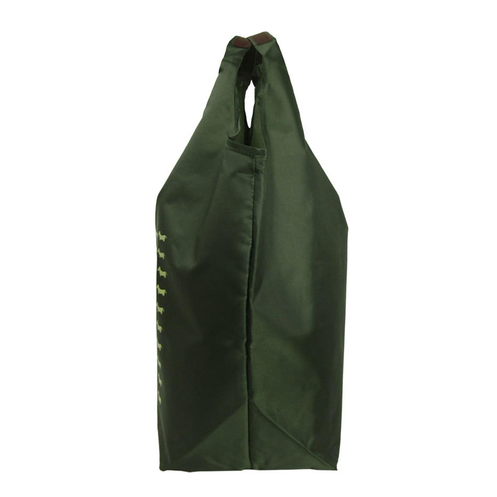 WHOLLY | コンパクト収納 マルシェバッグ | 大きめ 緑系 カーキ 3L02
