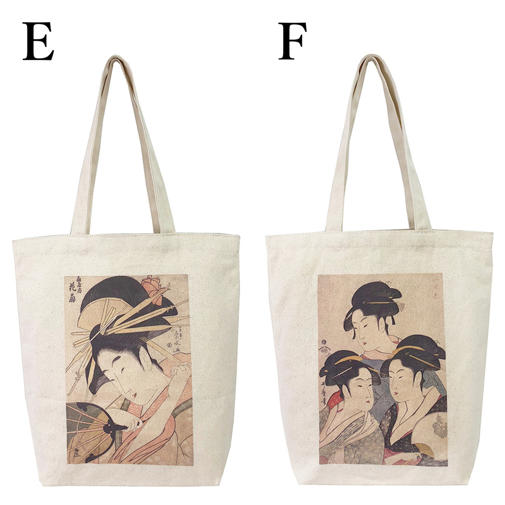 [Palette Pop パレットポップ] 和柄 帆布 トートバッグ [ A 富嶽三十六景 神奈川沖浪裏 / 葛飾北斎]  浮世絵 錦絵 A4 男女兼用 エコバッグ 買い物バッグ 9084-00