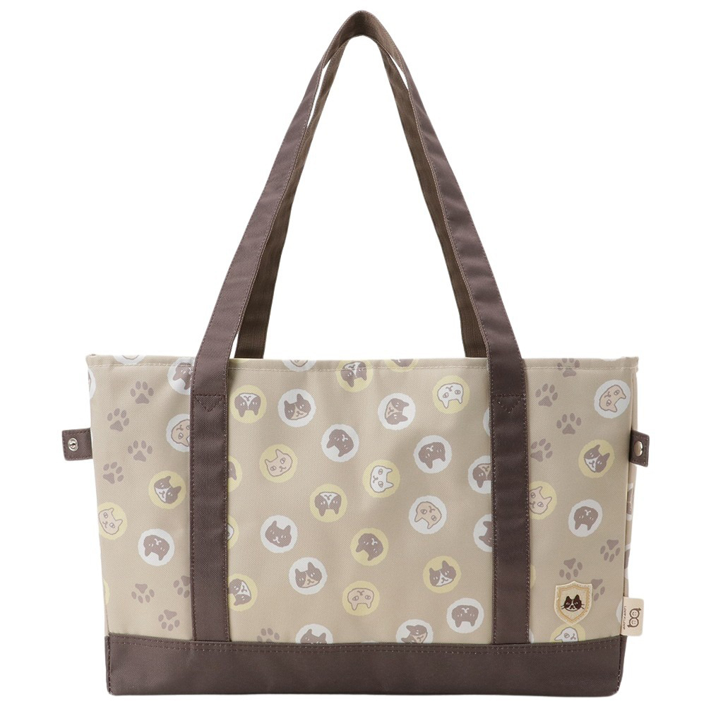 レジかごバッグ 4WA4 [mama fiore マーマフィオーレ] Picoteeシリーズ ピコティ 保温保冷 ネコドット レジカゴバッグ トートバッグ レジャー レディース ベージュ