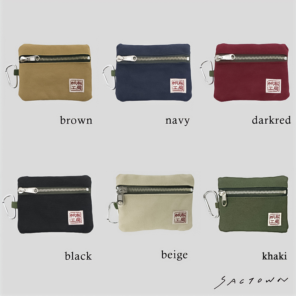 倉敷産帆布 日本製ティッシュポーチ 3J33 [帆布工房 はんぷこうぼう] ミニポーチ 帆布 キャンバス カラビナ付