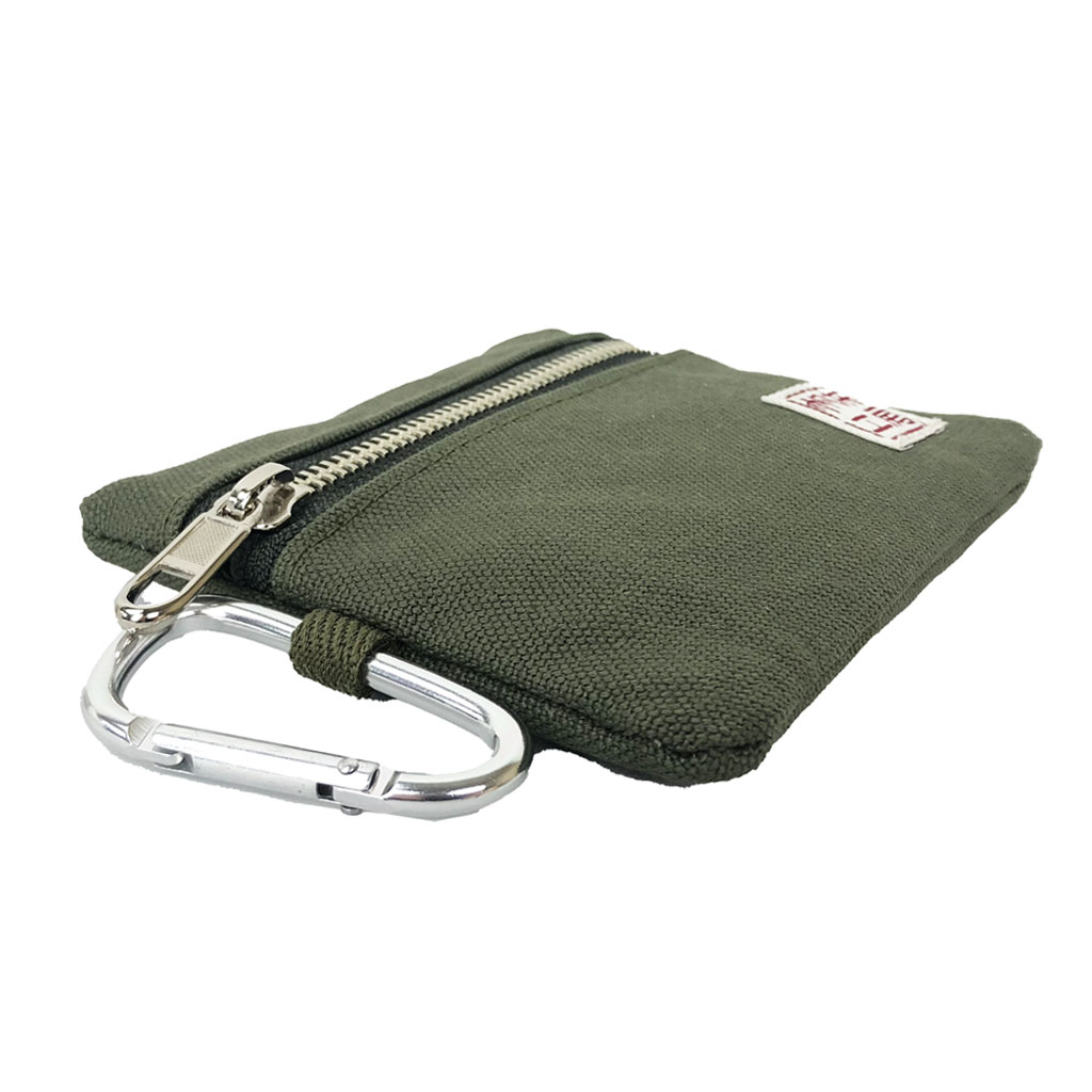 倉敷産帆布 日本製ティッシュポーチ 3J33 [帆布工房 はんぷこうぼう] ミニポーチ 帆布 キャンバス カラビナ付