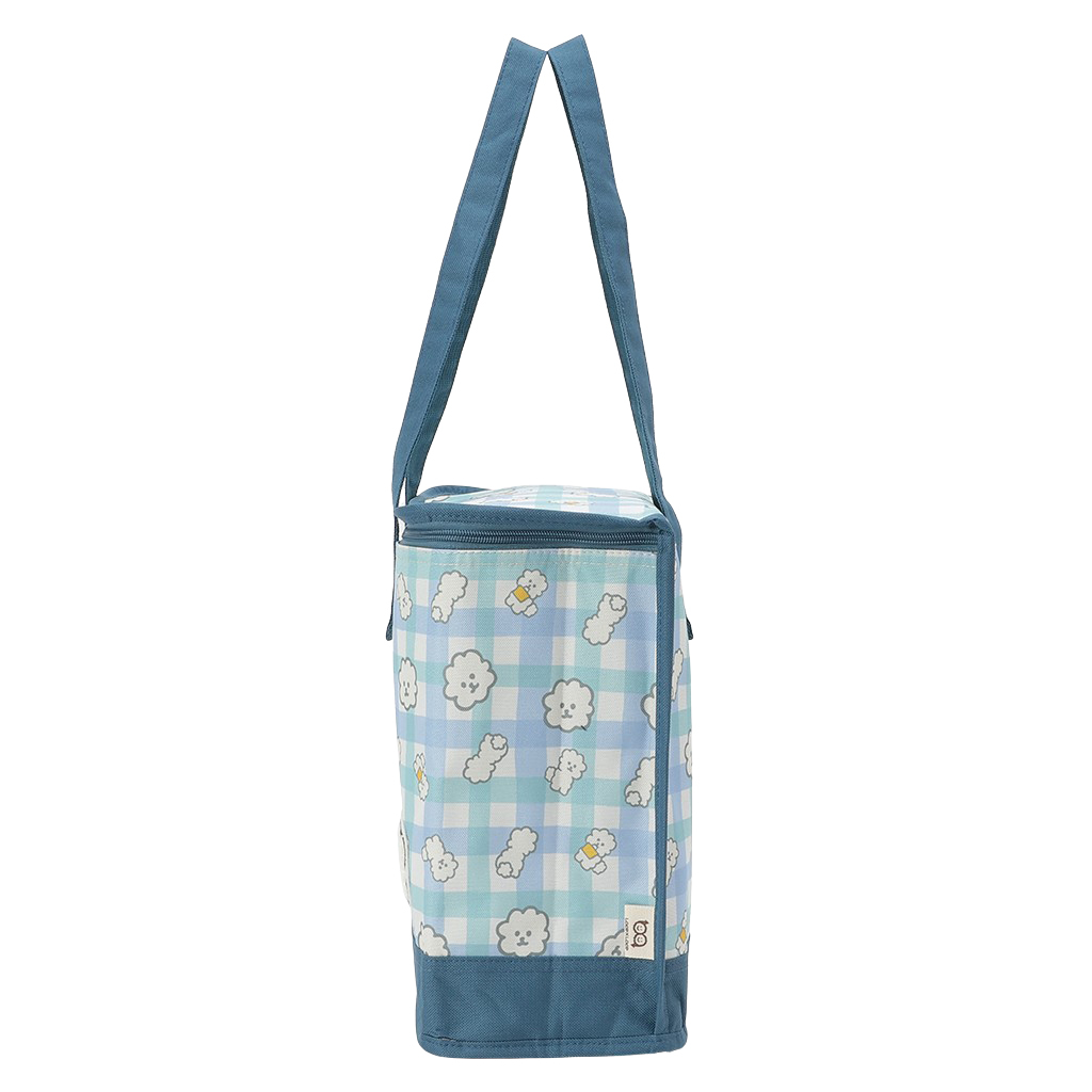  [mama fiore マーマフィオーレ] Picoteeシリーズ ピコティ BOX型 保温 保冷 トートバッグ 4WH6 保冷バッグ ボックス型 もふもふ 犬 チェック柄 かわいい レジャー レディース グリーン