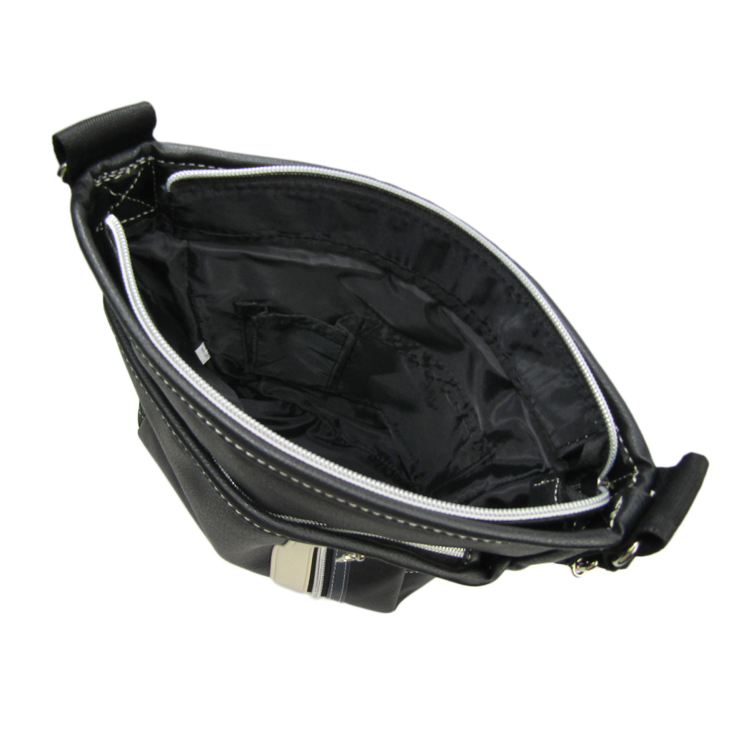 [CUBIC CORE キュービックコア]  ラインショルダーバッグ 合皮 かっこいい メンズ 男女兼用 アンティーク 黒 ブラック 1871