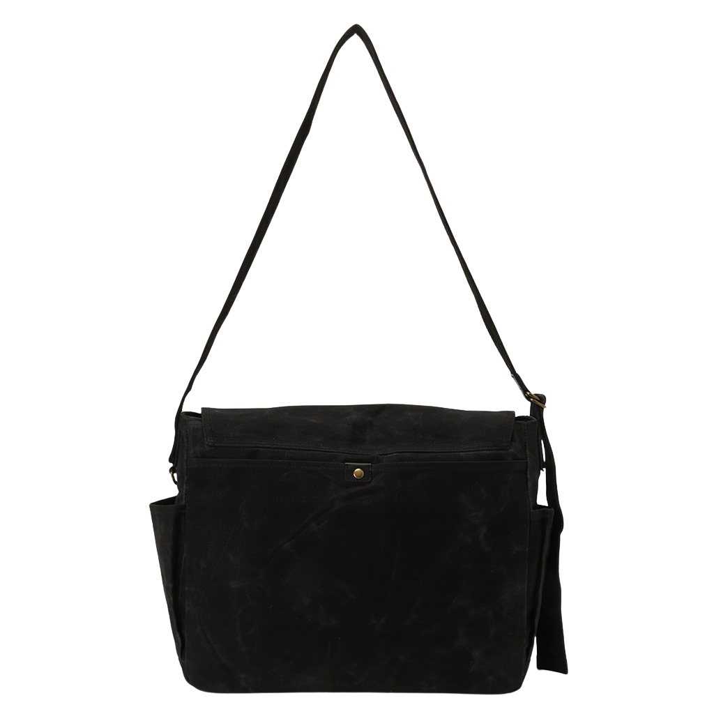 帆布工房 HUSKYII  シリーズ 全３色 | B4対応 帆布ショルダーバッグ パラフィン加工 撥水 天然素材 帆布 キャンバス 旅行 通学 男女兼用 タブレット 黒 ブラック 3X27