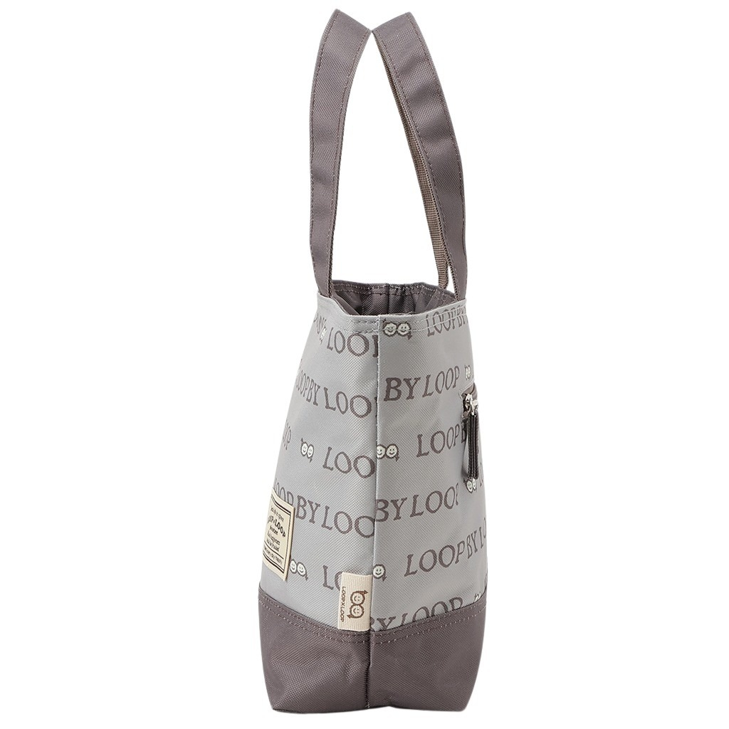  [mama fiore マーマフィオーレ] Picoteeシリーズ ピコティ 保温保冷 ランチバッグ 保冷バッグ | おしゃれ 可愛い サブバッグ 軽量 レディース キッズ 弁当袋 ミニ トートバッグ 4L 便利 ロゴグラム／グレー