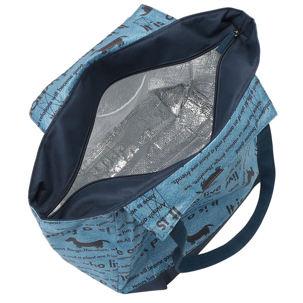 バルーン 保冷バッグ トートバッグ 3L41 [WHOLLY ウォーリー] 保温保冷 大容量 BIGサイズ 買い物 レジャー イヌ レディース ブルー