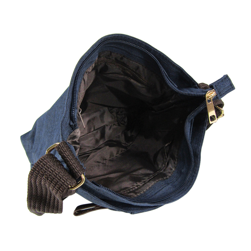 [Sofia Valentino ソフィアバレンチノ] 縦ファスナー ポケット付 軽量  ショルダーバッグ | レディース サコッシュ 多機能 ななめ掛け 紺 ネイビー 4902