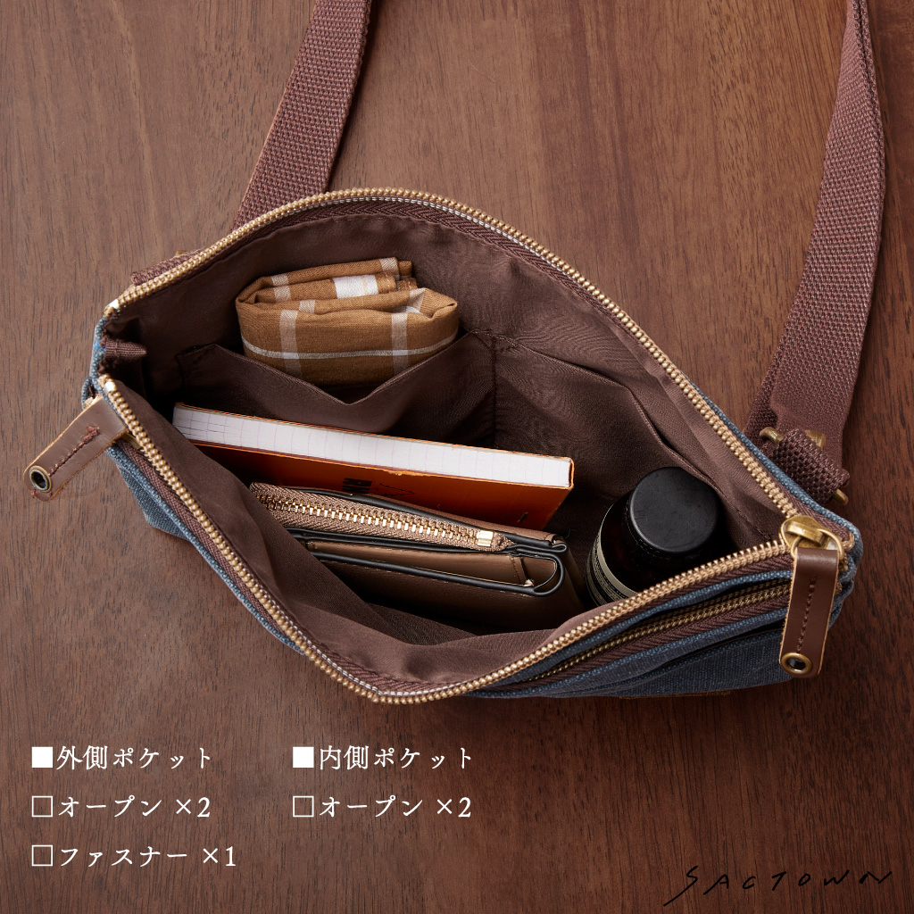 帆布工房 strollシリーズ|サコッシュ 帆布 10号帆布 キャンバス ポーチ ショルダーバッグ 軽量 小さめ ポシェット メンズ レディース 男女兼用 斜め掛け はんぷこうぼう 3J53