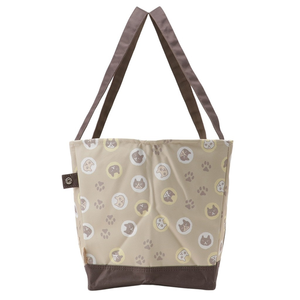 レジかごバッグ 4WA4 [mama fiore マーマフィオーレ] Picoteeシリーズ ピコティ 保温保冷 ネコドット レジカゴバッグ トートバッグ レジャー レディース ベージュ