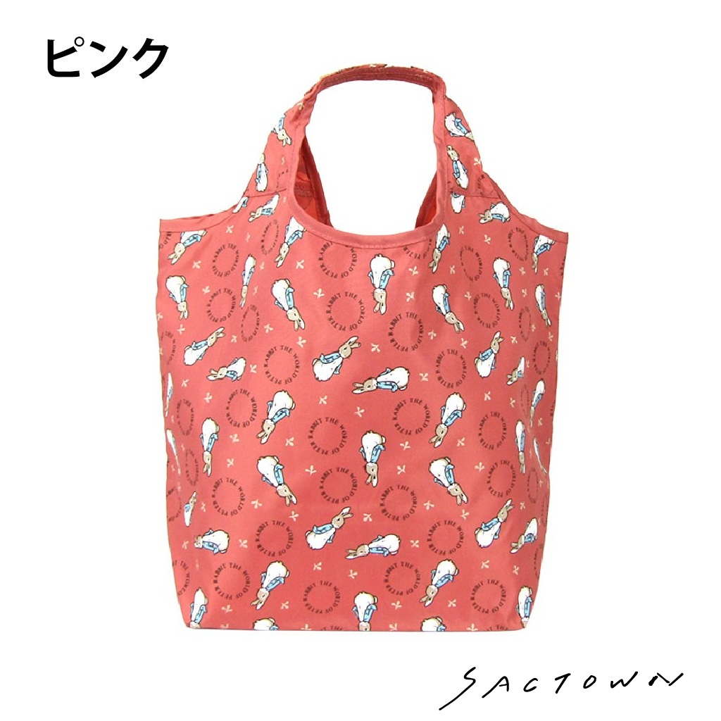 ピーターラビット（TM) |  ロゴ リース総柄 コンパクト マルシェバッグ (M) 全5色 0634