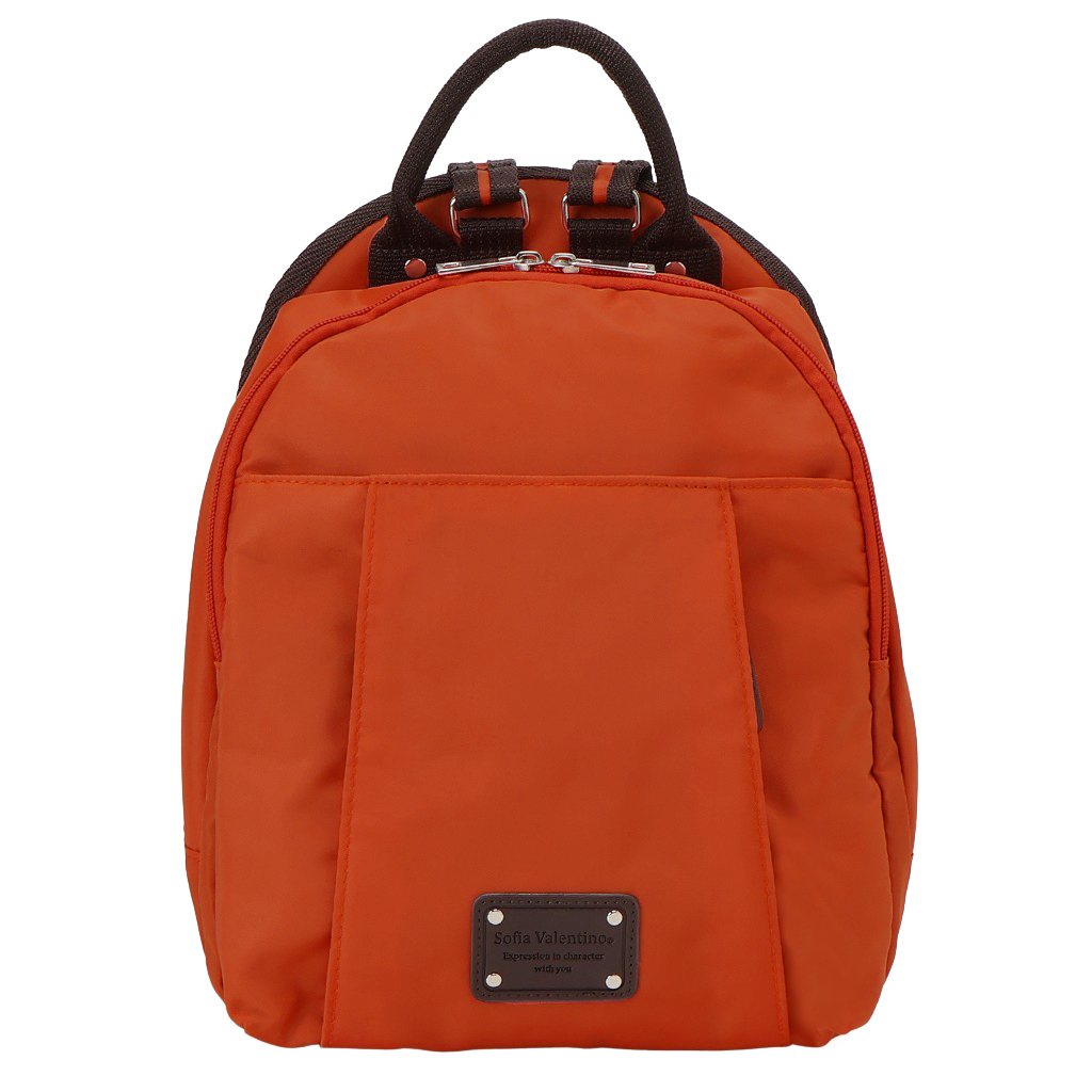[Sofia Valentino ソフィアバレンチノ]  B5 サイズ対応 リュック 全5色 | リュックサック レディース 軽量 小物収納 撥水加工 お出かけ 旅行  橙 オレンジ  49F8