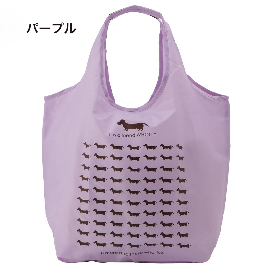 WHOLLY | コンパクト収納 マルシェバッグ | 大きめ 黒 ブラック 3L02