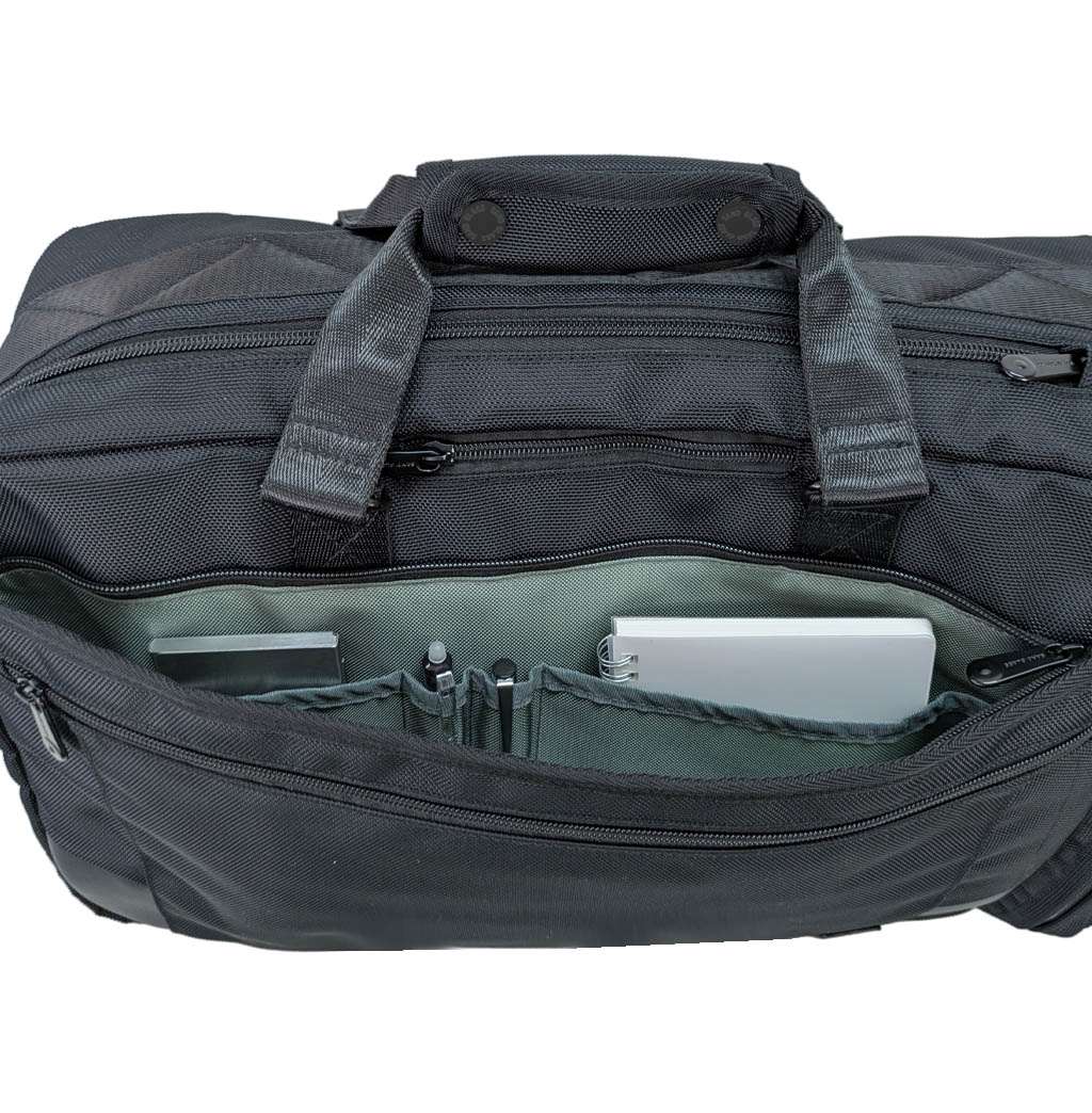 SANDGLASS｜キャリーオン機能 B4対応 2WAYビジネスバッグ 大容量 多機能 撥水 リュック 手持ち ビジネスリュック PC タブレット収納 出張 サンドグラス ブラック 3G02