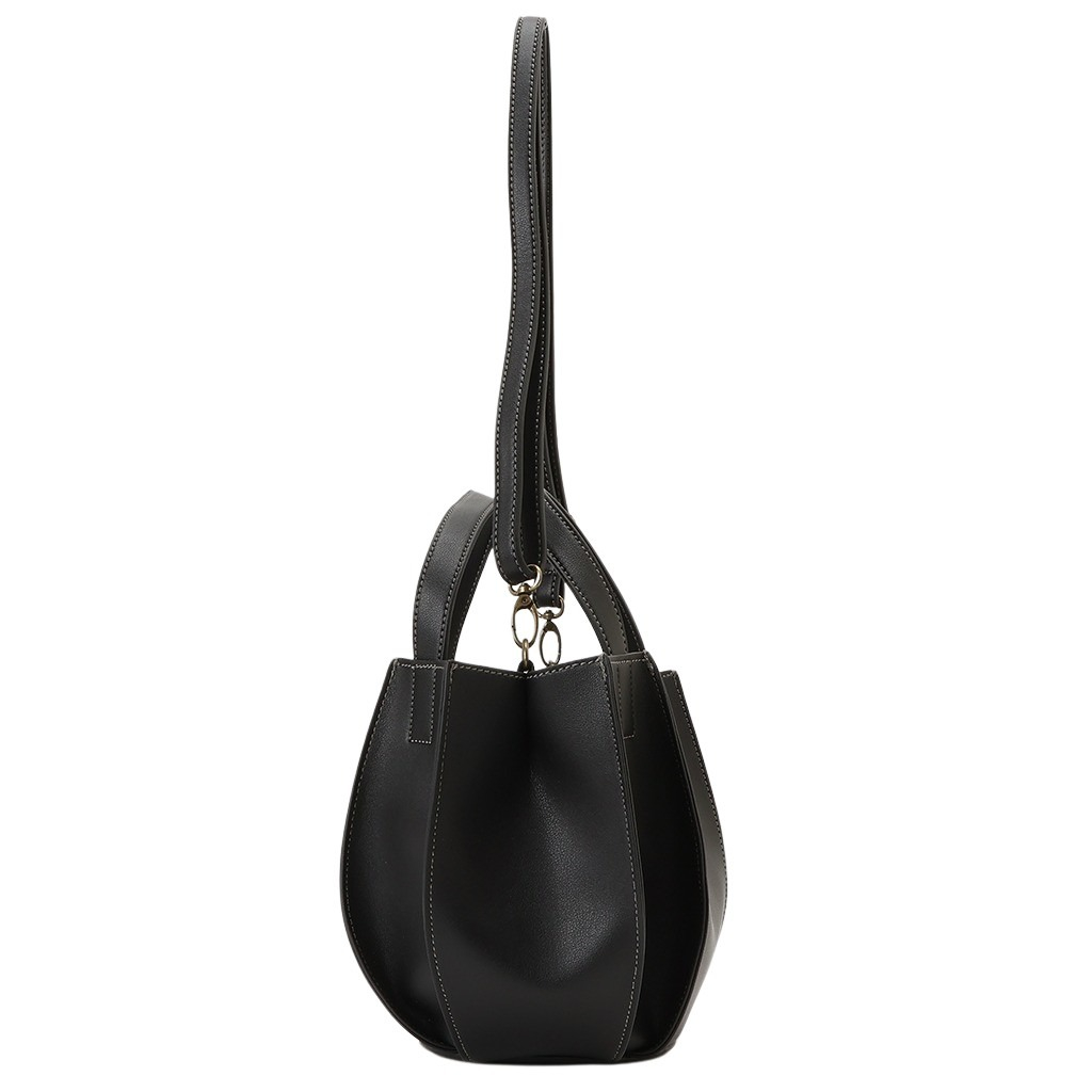 ショルダーバッグ 6242 [chiemi sacs チエミサックス] シンプル 2WAY オシャレ バケットバッグ 自立 レディース 00ブラック