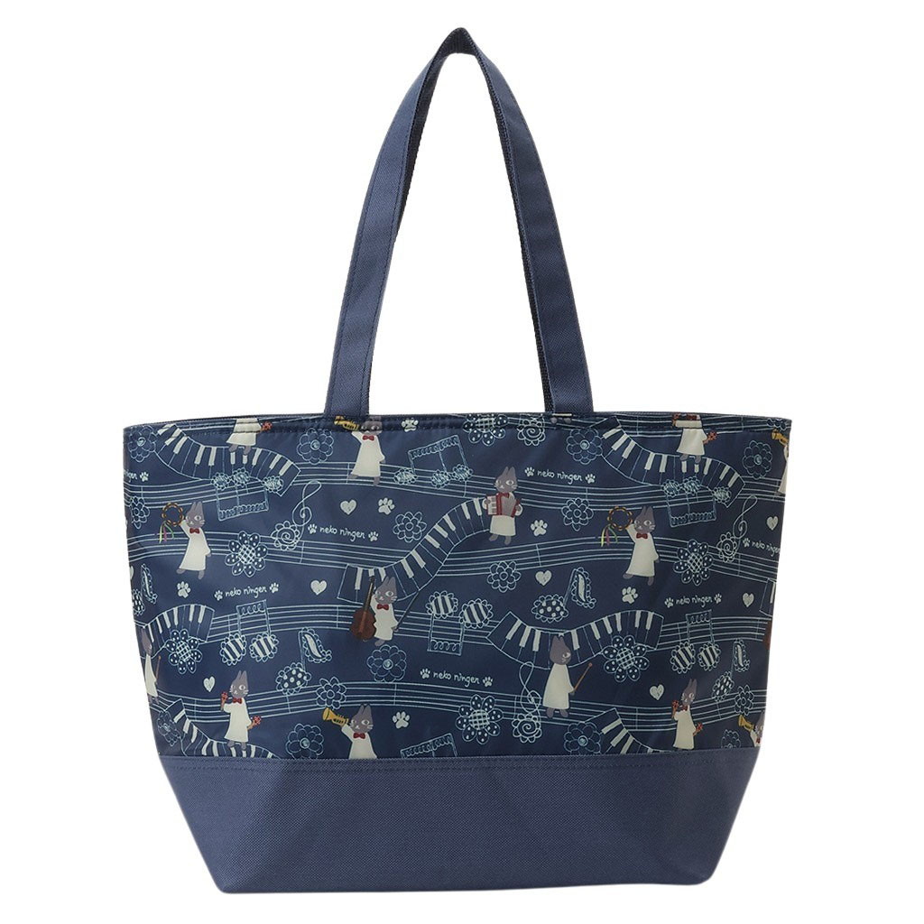 保冷バッグ トートバッグ 5M38 [ネコ人間 nekoningen ねこにんげん] 保温保冷 買い物 レジャー ネコ かわいい レディース ネイビー