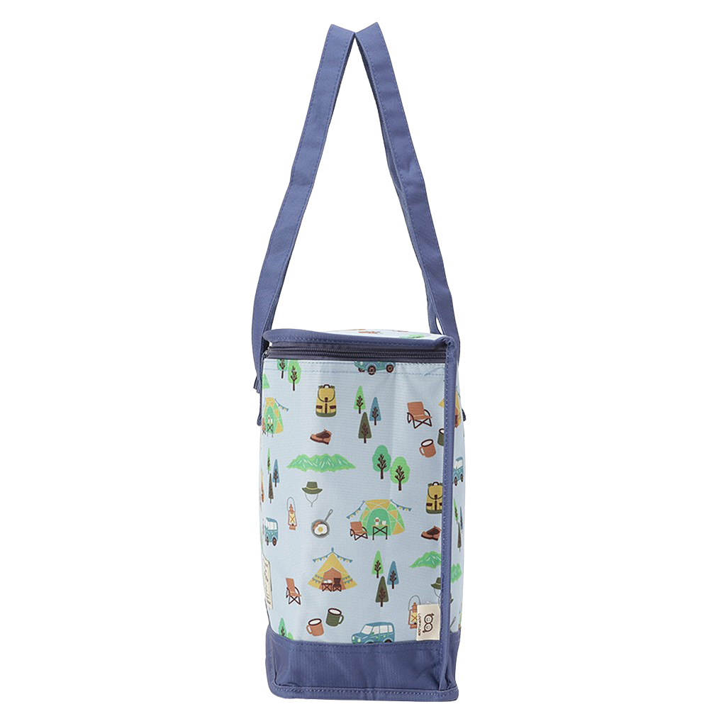  [mama fiore マーマフィオーレ] Picoteeシリーズ ピコティ BOX型 保温 保冷 トートバッグ 4WJ1 保冷バッグ ボックス型 OUTDOOR柄 レジャー キャンプ 買物 レディース ブルー