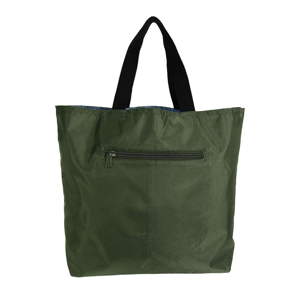 WHOLLY | リバーシブル トートバッグ | A4対応 緑系×青系 カーキ 3L08