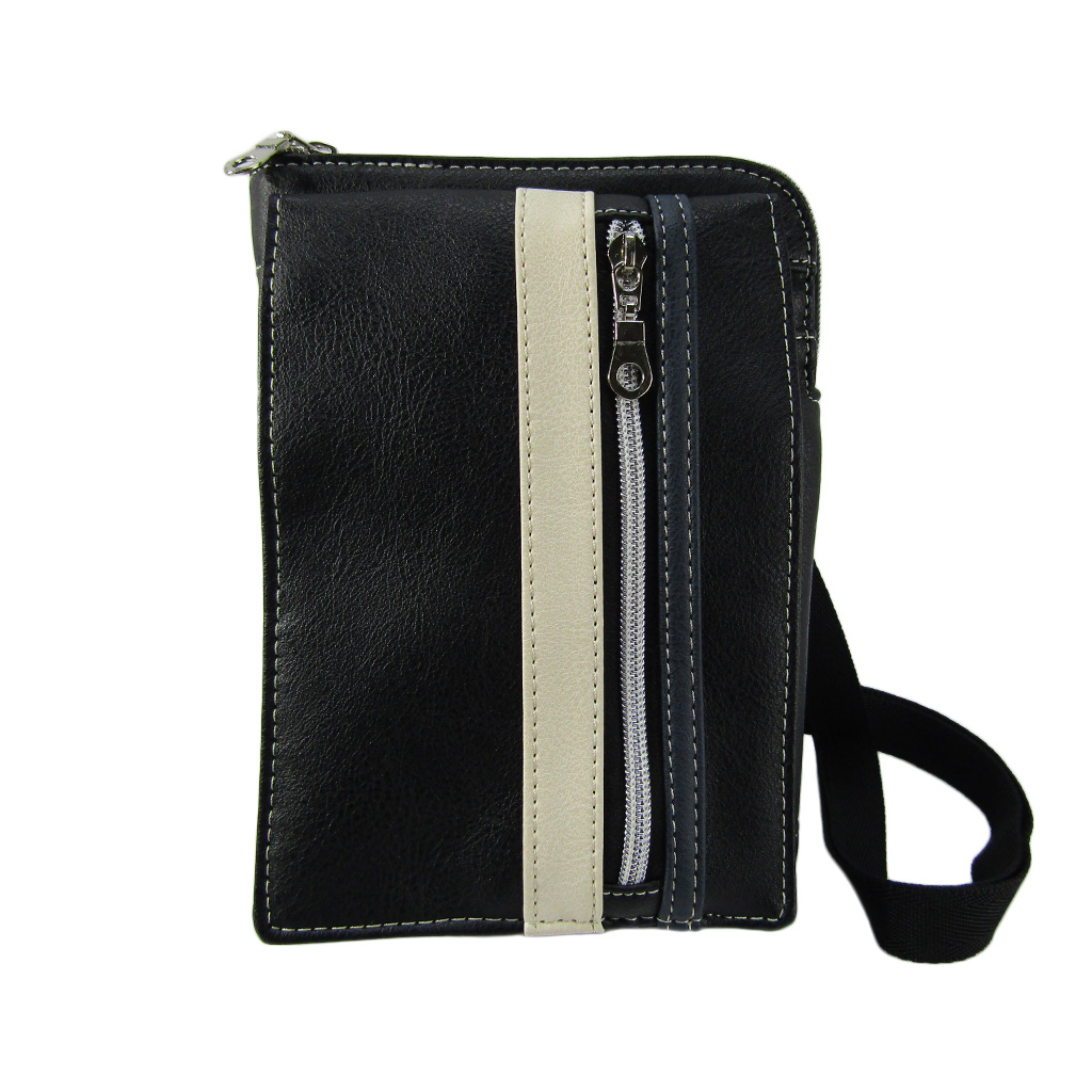 [CUBIC CORE キュービックコア]  3WAY シザーバッグ 合皮 カラビナ付 ベルトループ付 スマホ ショルダー 黒 ブラック 1868