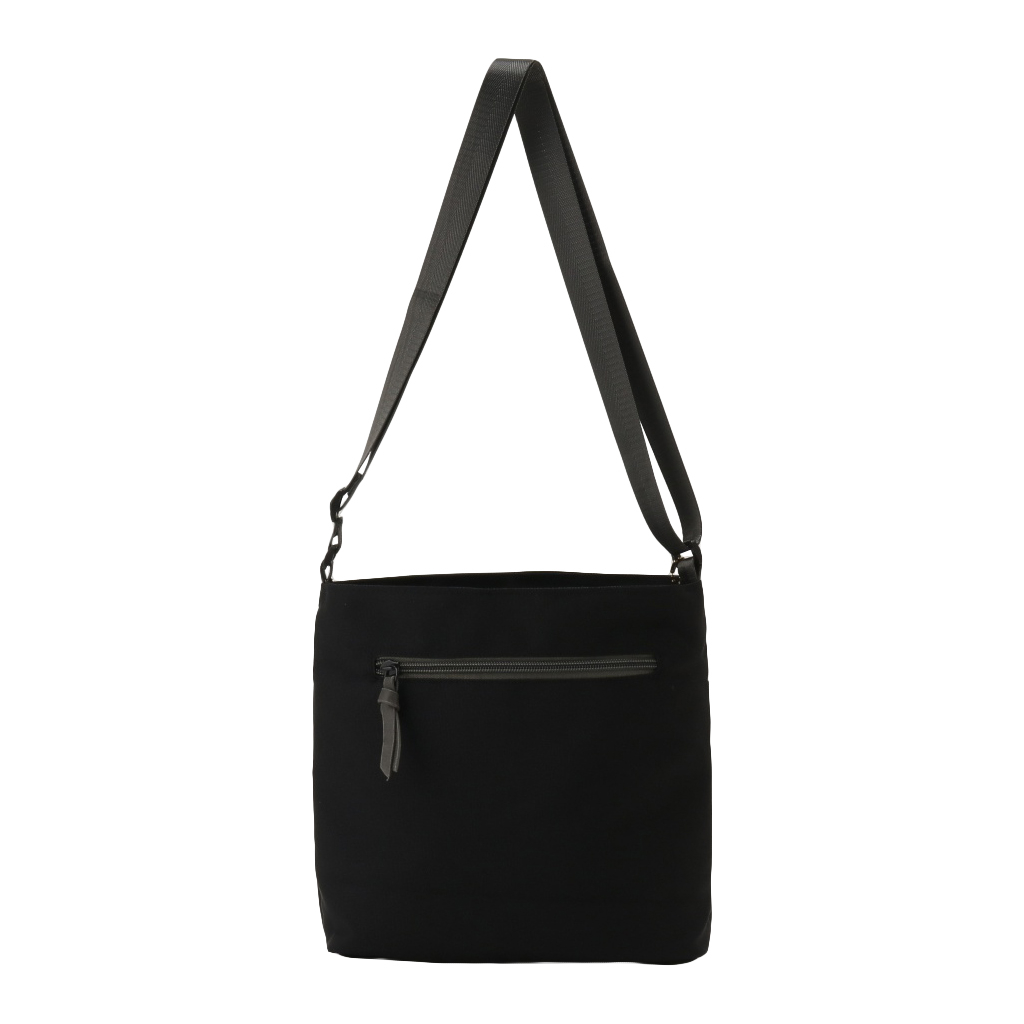 [ONE MILEシリーズ] ポーチ付き♪ 縦型 ショルダーバッグ | 軽量 ポケット充実 ファスナー開閉 男女兼用 シンプル 黒 ブラック 4X48