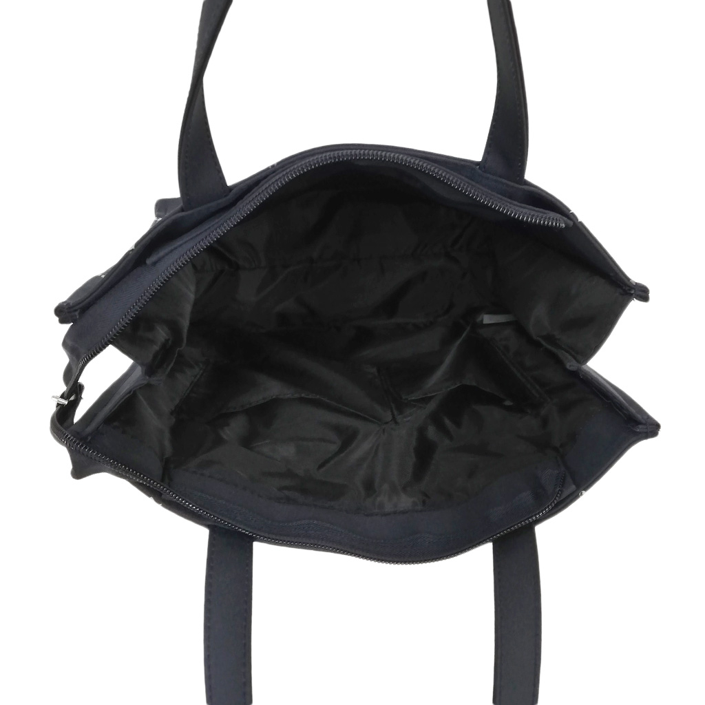 [nekoningen ネコ人間] 猫好き必見♪ 縦型 手提げバッグ | かわいい 猫柄 軽量 手提げ トートバッグ A4対応 紺 ネイビー 4M34