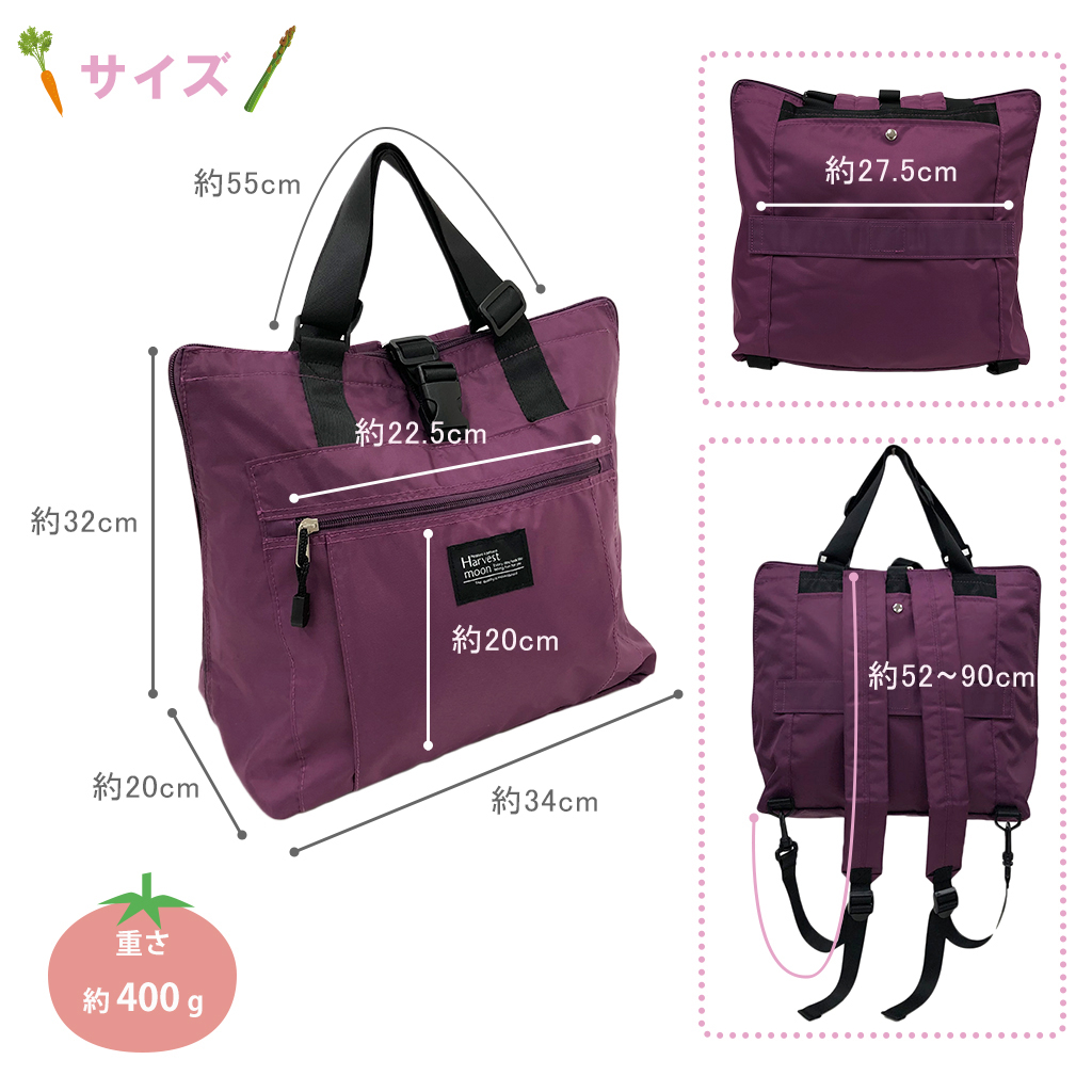 レジカゴバッグ(R)| リュック＆トートタイプ 多機能 買い物 男女兼用 保温保冷 大容量 サブバッグ トートバッグ マイバッグ エコバッグ キャリーオン カラフル シンプル 時短 便利  3490