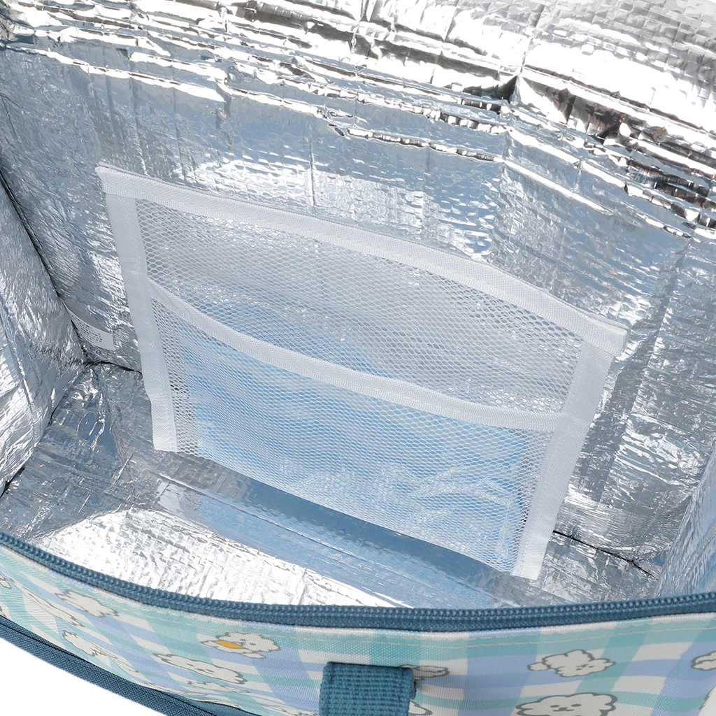  [mama fiore マーマフィオーレ] Picoteeシリーズ ピコティ BOX型 保温 保冷 トートバッグ 4WH6 保冷バッグ ボックス型 もふもふ 犬 チェック柄 かわいい レジャー レディース グリーン