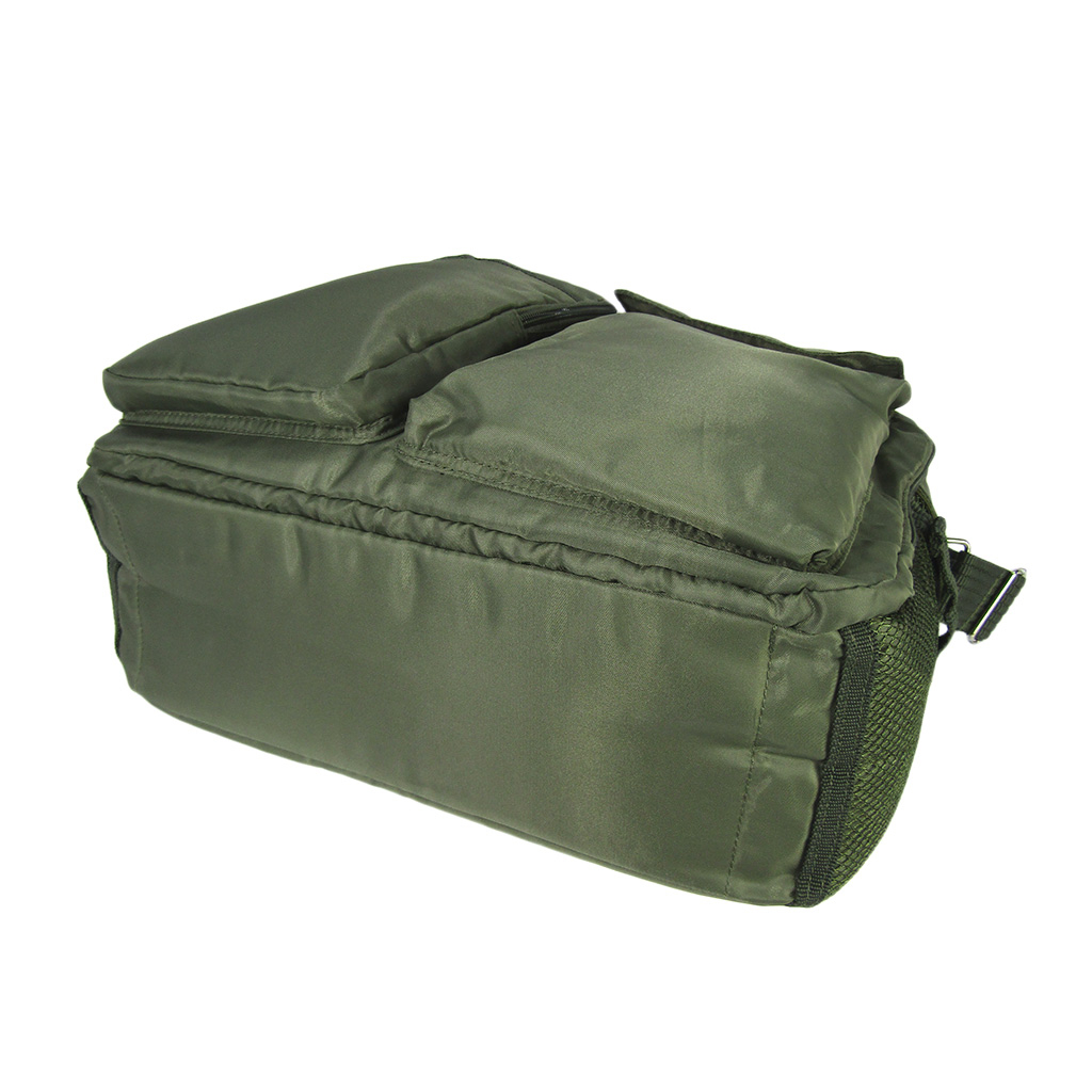 [A.O.T エーオーティー]  多機能 ショルダーバッグ ポケット 収納 便利 タウン カジュアル シンプル 無地 男女兼用 緑 カーキ 3830