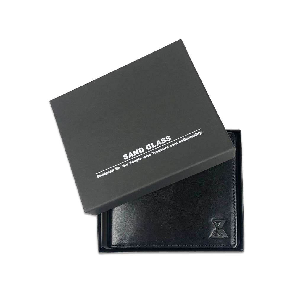 [SAND GLASS サンドグラス] 本革 二つ折り財布 | 収納充実 レザー コンパクト カード収納 財布 メンズ 黒 ブラック 3G31