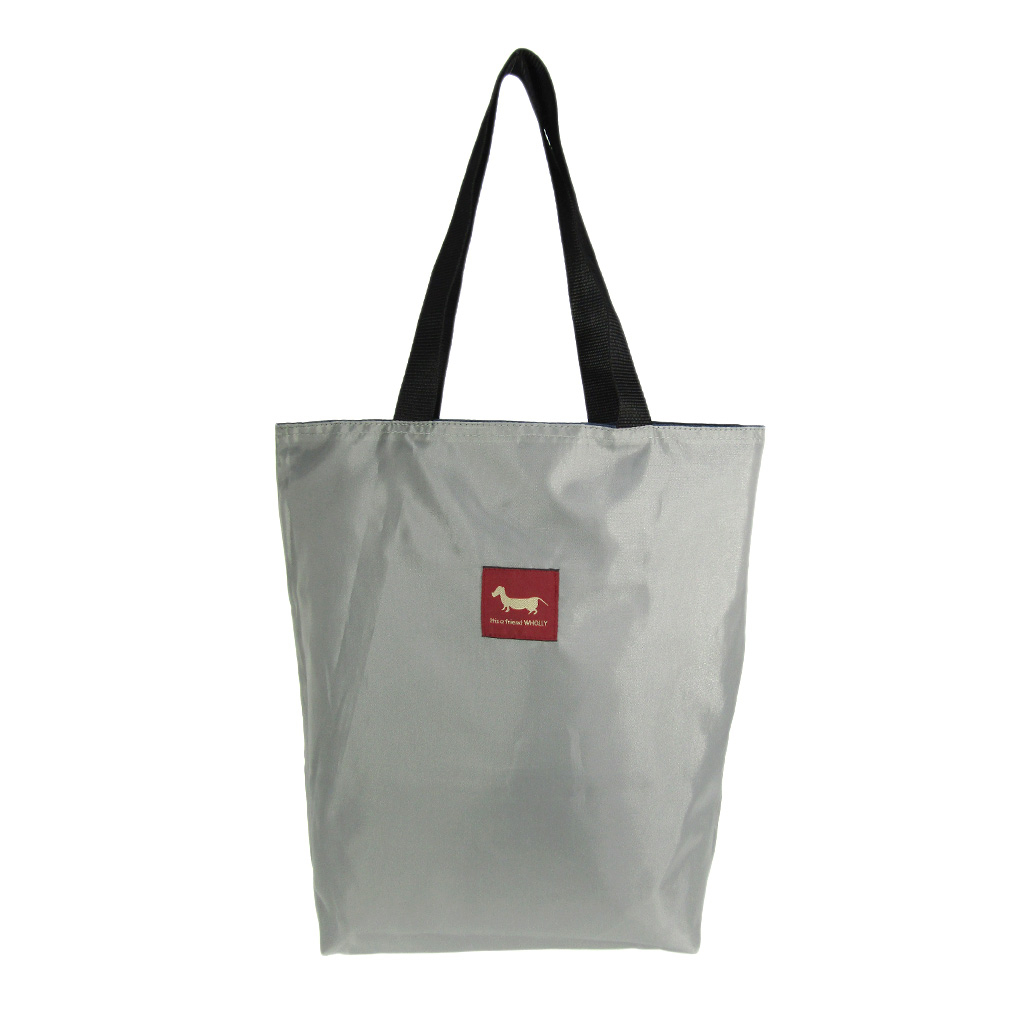 WHOLLY | リバーシブル タテ型トートバッグ | A4対応 紺×グレー系 ネイビー 3L09
