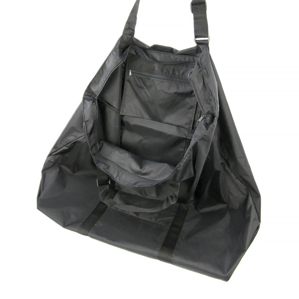 [快適趣向 かいてきしゅこう] 大容量 66L！ どデカトート|ランドリーバッグ おひるね布団 バッグ お昼寝布団袋 超大型 ドデカ 底板付き アウトドア 薪入れ  車載 ブラック 3025