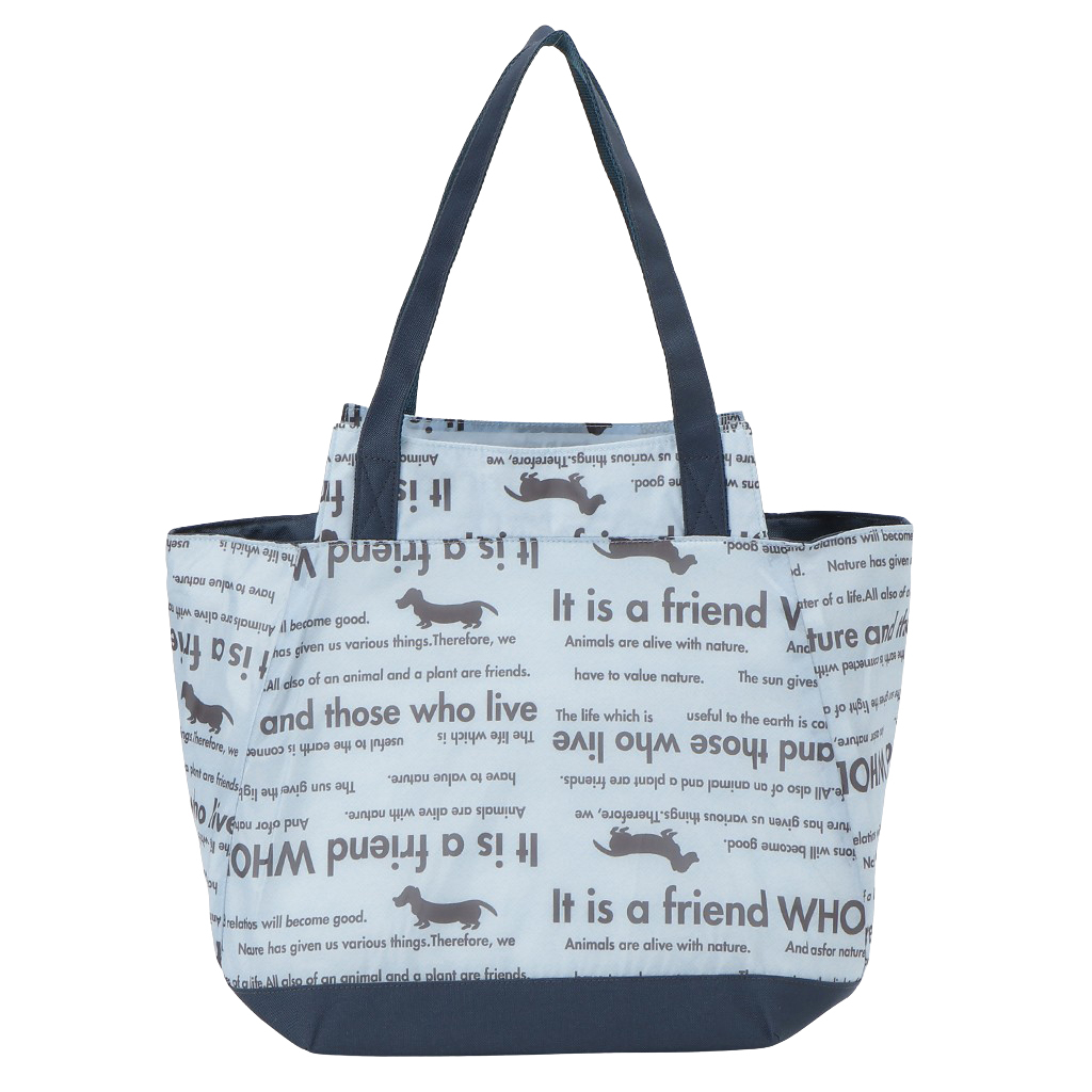 バルーン 保冷バッグ トートバッグ 3L41 [WHOLLY ウォーリー] 保温保冷 大容量 BIGサイズ 買い物 レジャー イヌ レディース サックス