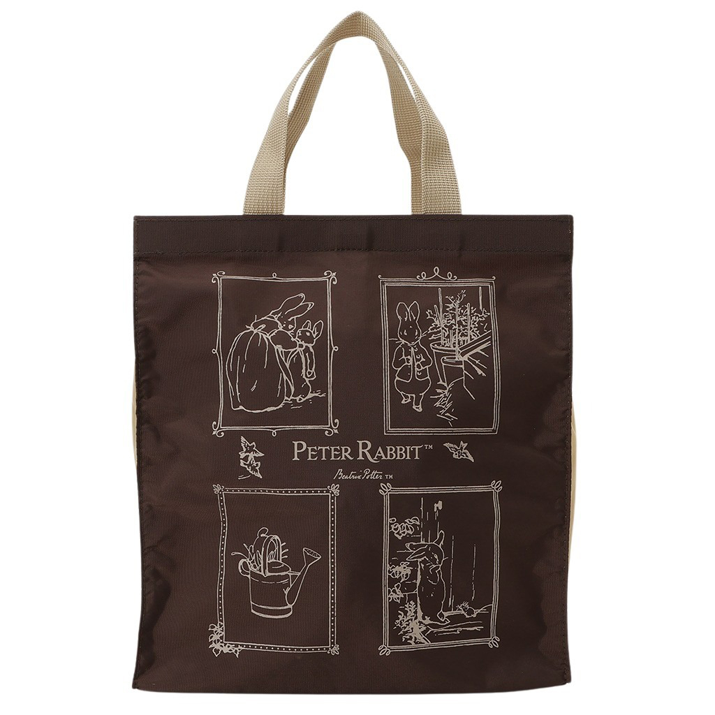 スクエアトートバッグ (S) 0646-03 [PETER RABBIT(TM) ピーターラビット(TM)] 軽量 B5 買い物 底板付き スクエア型 サブバッグ お稽古 うさぎ トートバッグ