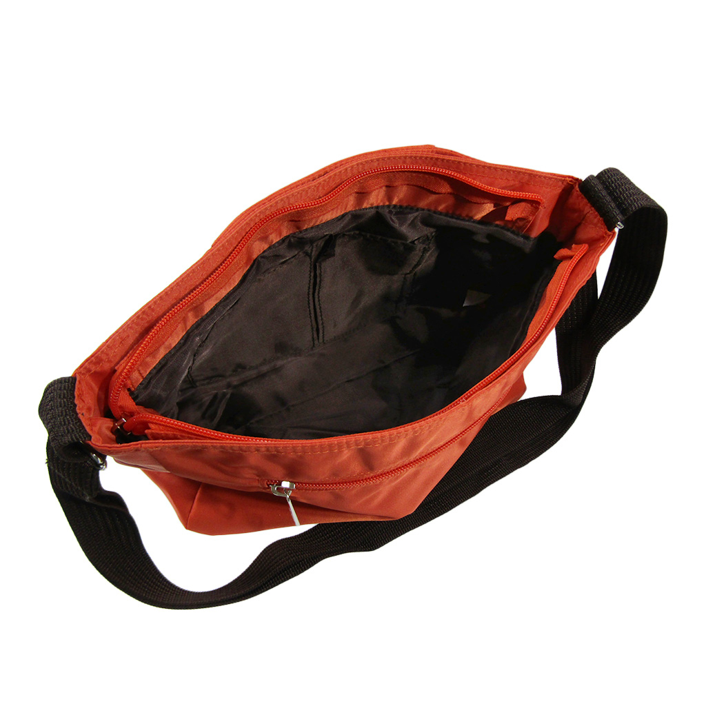 [Sofia Valentino ソフィアバレンチノ] 縦ファスナー ポケット付 横型ショルダーバッグ | レディース 多機能 ななめ掛け オレンジ 4875