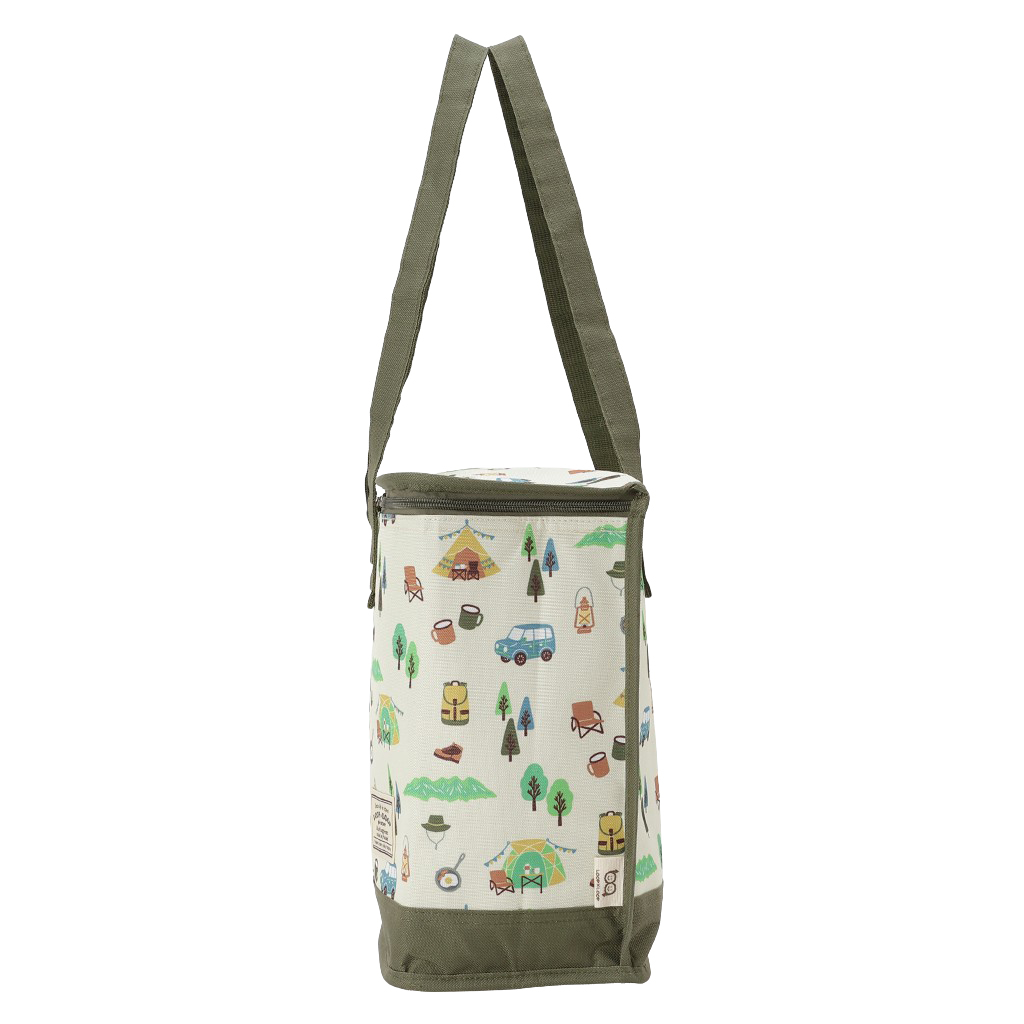  [mama fiore マーマフィオーレ] Picoteeシリーズ ピコティ BOX型 保温 保冷 トートバッグ 4WJ1 保冷バッグ ボックス型 OUTDOOR柄 レジャー キャンプ 買物 レディース カーキ