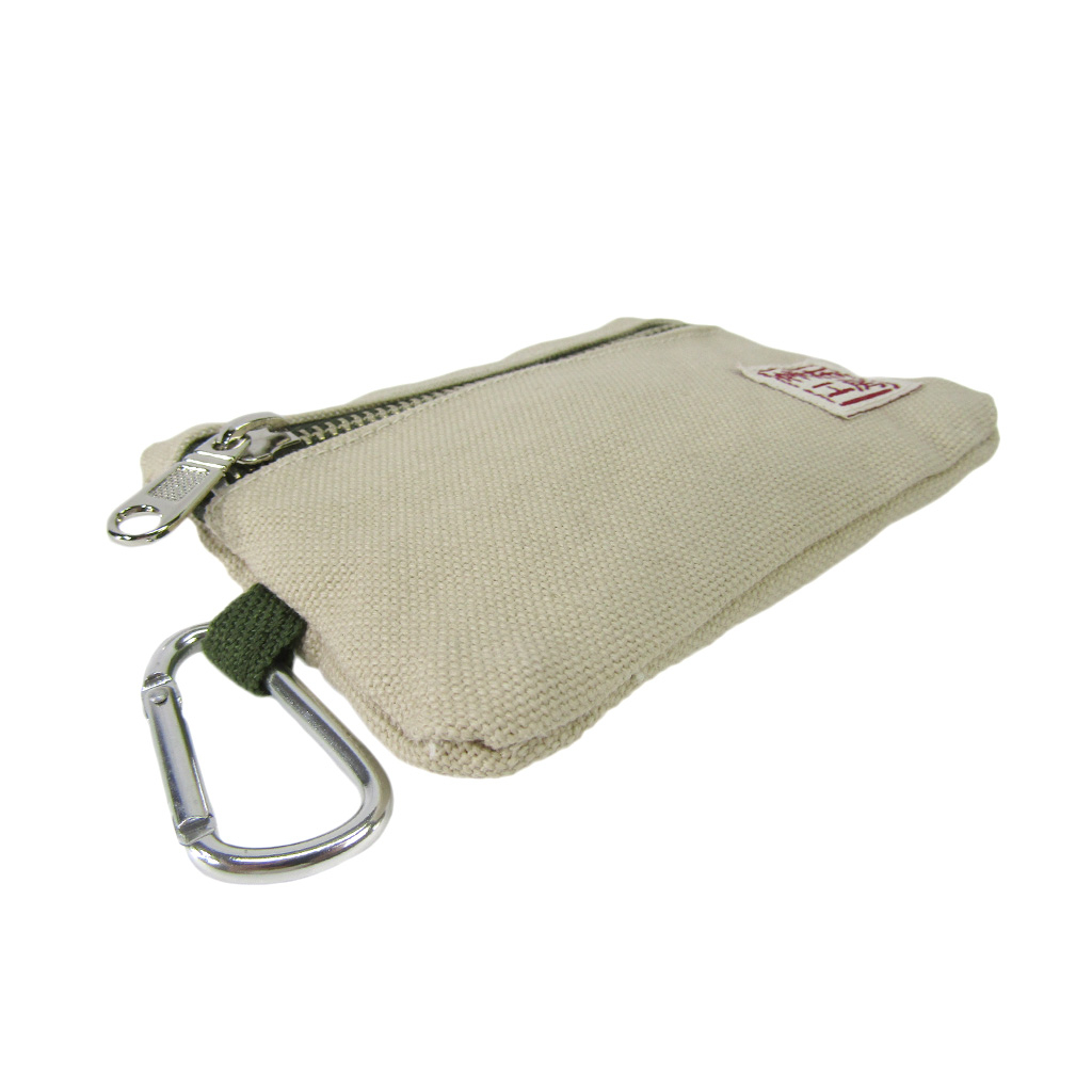 倉敷産帆布 日本製ティッシュポーチ 3J33 [帆布工房 はんぷこうぼう] ミニポーチ 帆布 キャンバス カラビナ付