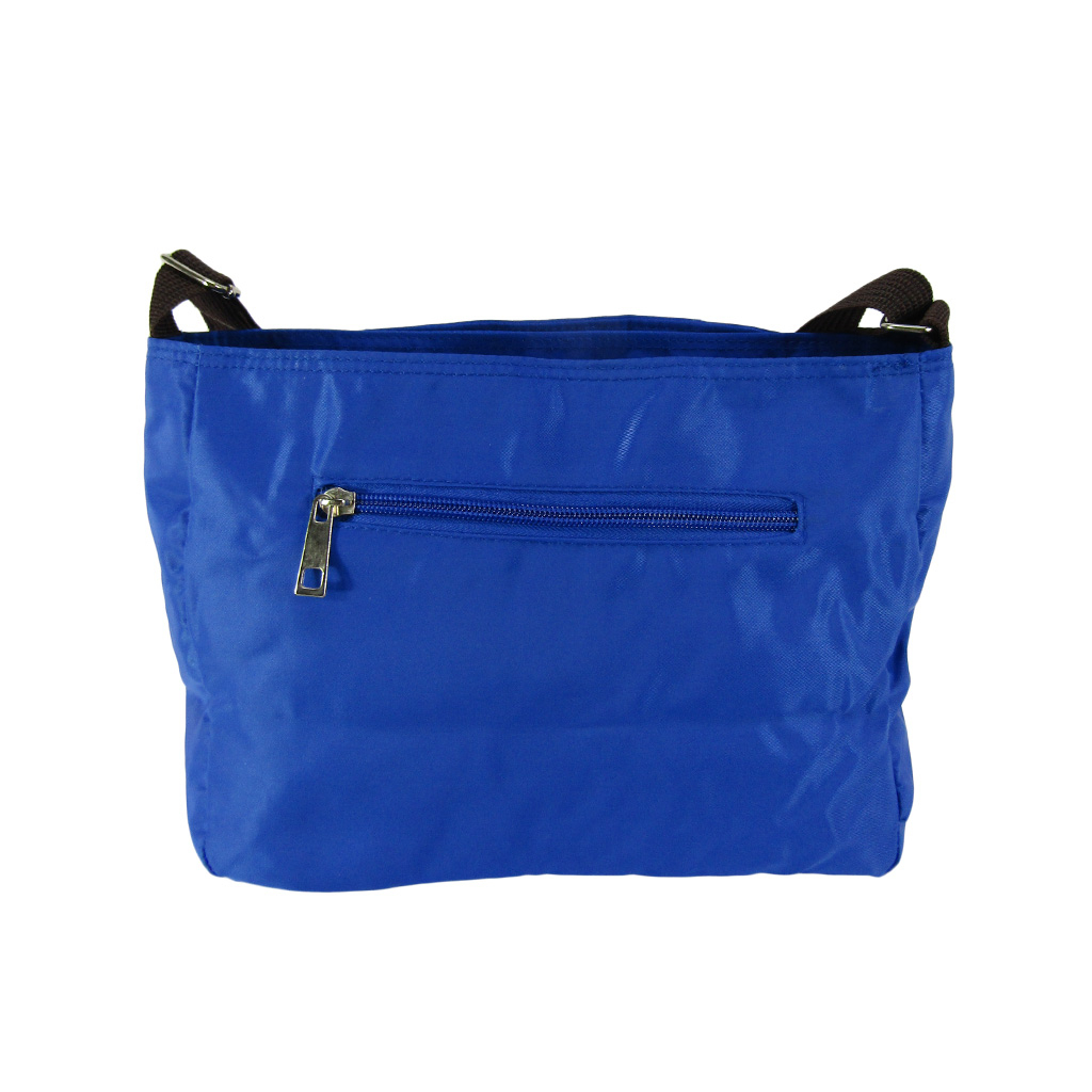 [Sofia Valentino ソフィアバレンチノ] 縦ファスナー ポケット付 横型ショルダーバッグ | レディース 多機能 ななめ掛け ブルー 4875