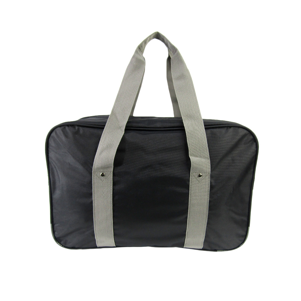 [A.O.T エーオーティー] A4対応 シンプル スクールバッグ スクバ 通学用 サブバッグ 横向き  学校 通学かばん 学生 生徒 男女兼用 黒×灰 ブラック×グレー 3387