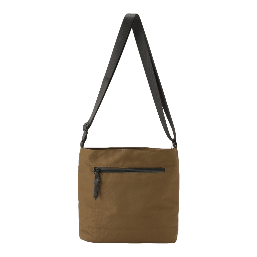 [ONE MILEシリーズ] ポーチ付き♪ 縦型 ショルダーバッグ | 軽量 ポケット充実 ファスナー開閉 男女兼用 シンプル 茶 ブラウン 4X48