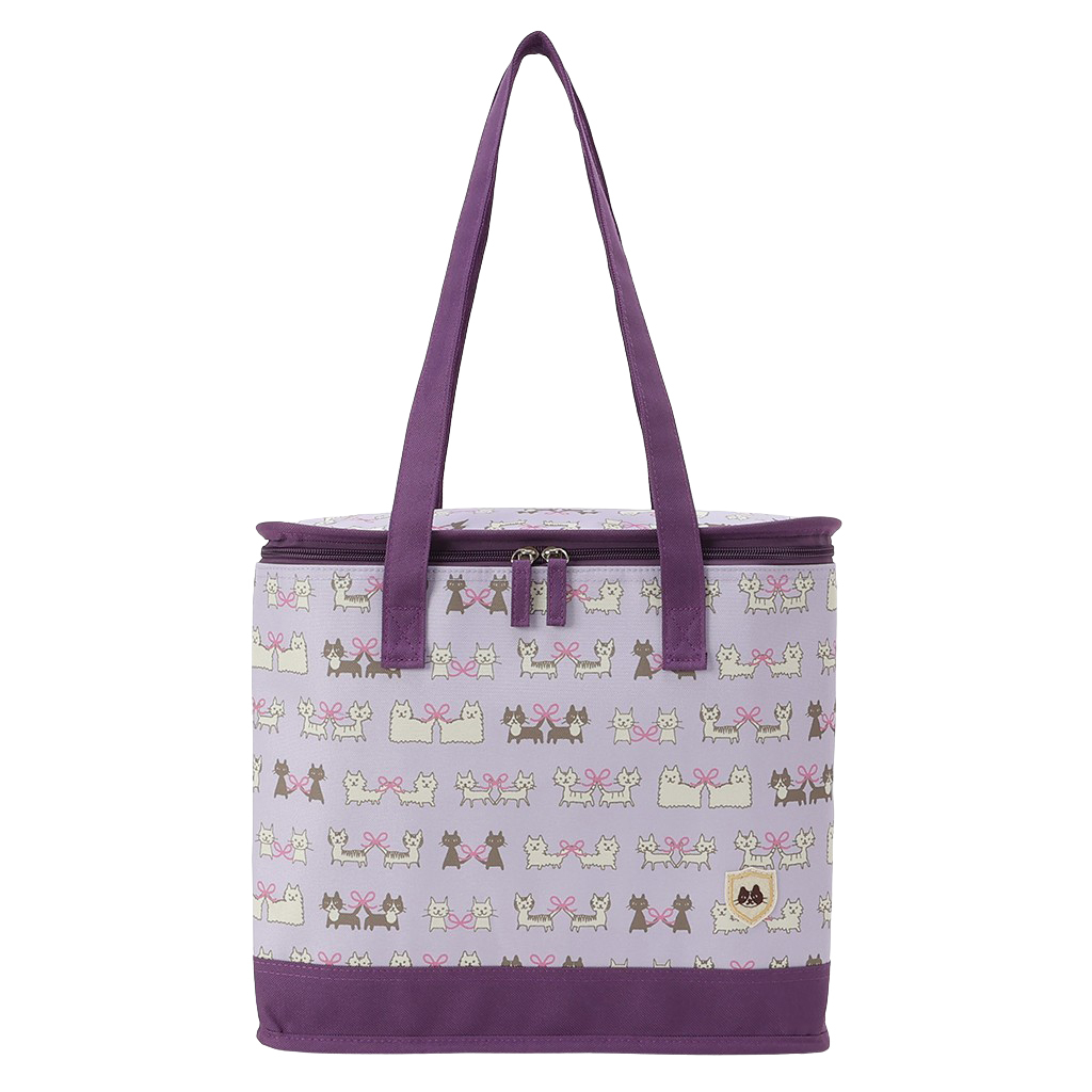  [mama fiore マーマフィオーレ] Picoteeシリーズ ピコティ BOX型 保温 保冷 トートバッグ 4WG6 保冷バッグ ボックス型 ねこ結び かわいい レジャー レディース パープル