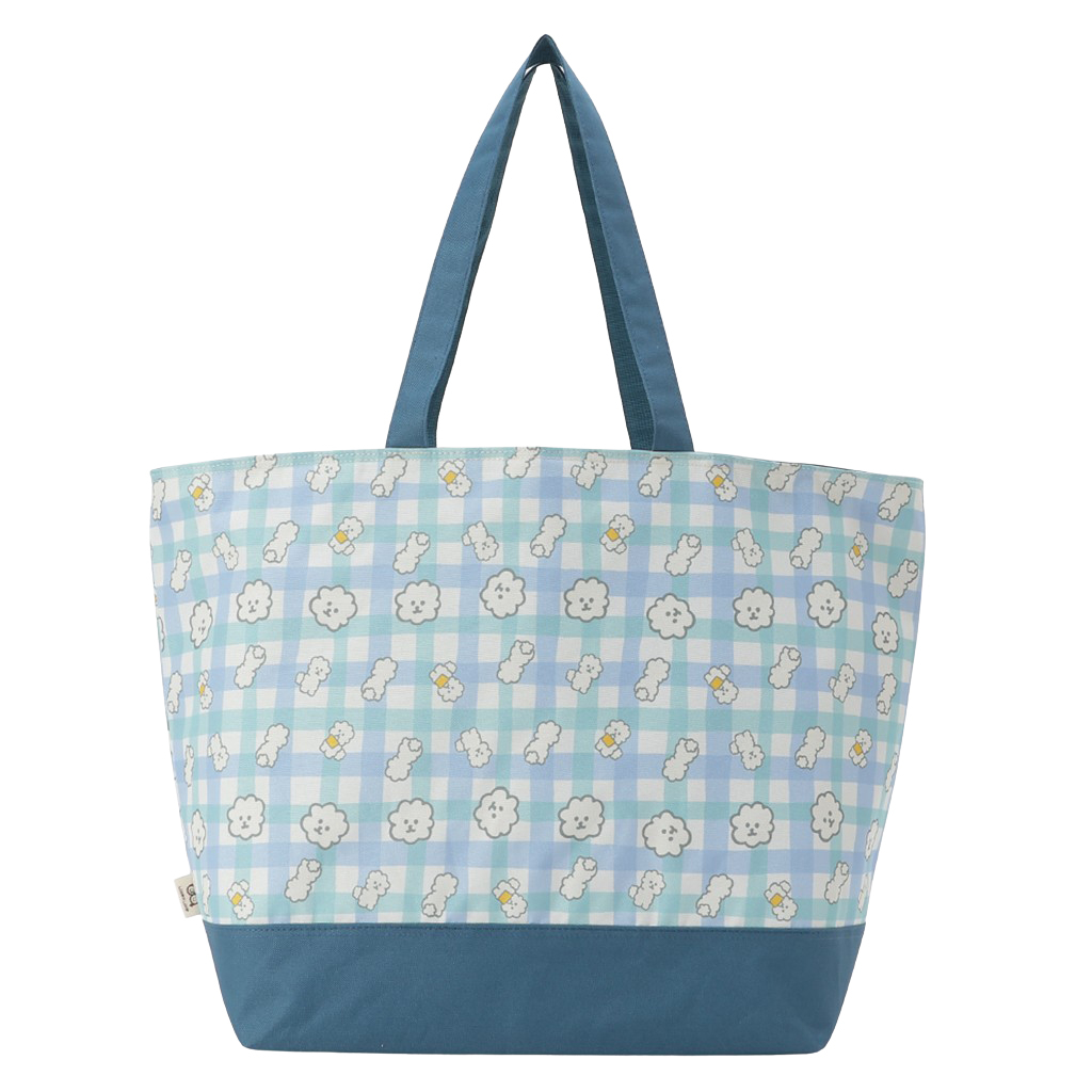 保冷バッグ トートバッグ 4WH7 [mama fiore マーマフィオーレ] Picoteeシリーズ ピコティ 保温保冷 もふもふ 犬 チェック柄 大容量 レジャー レディース グリーン