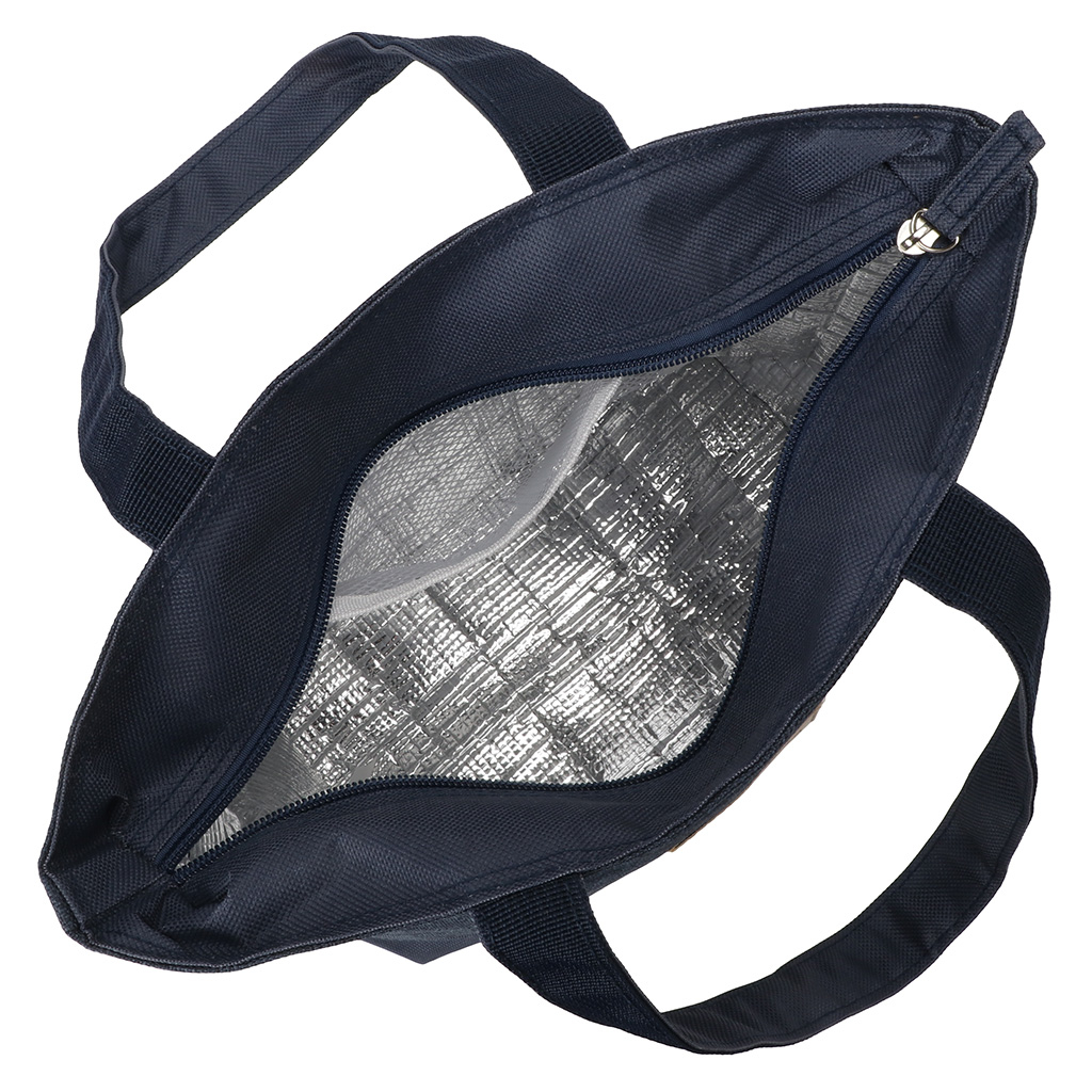  [mama fiore マーマフィオーレ] Picoteeシリーズ ピコティ 保温保冷 ランチバッグ 保冷バッグ | おしゃれ 可愛い サブバッグ 軽量 レディース メンズ 男女兼用 キッズ 弁当袋 ミニ トートバッグ 4L 便利 シンプル／ネイビー